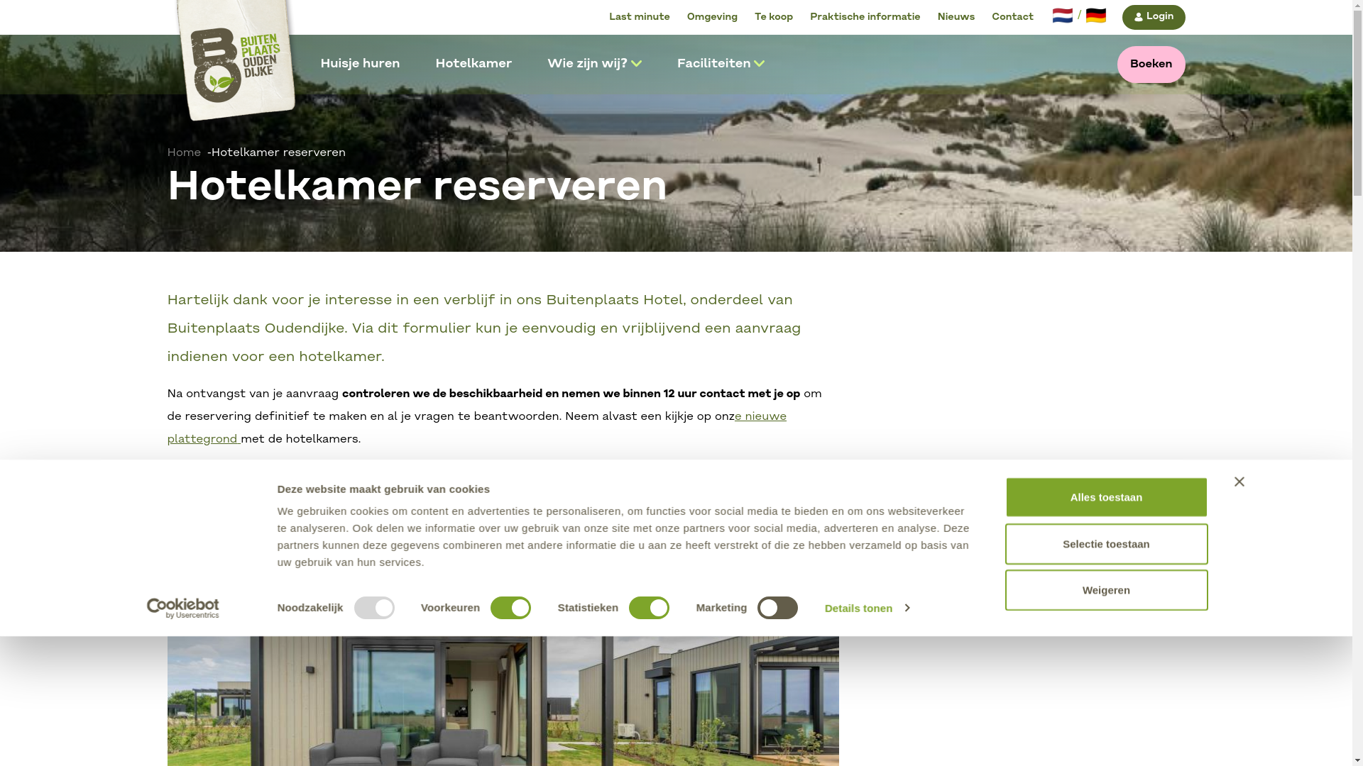 website screenshot of https://buitenplaatshotel.nl/