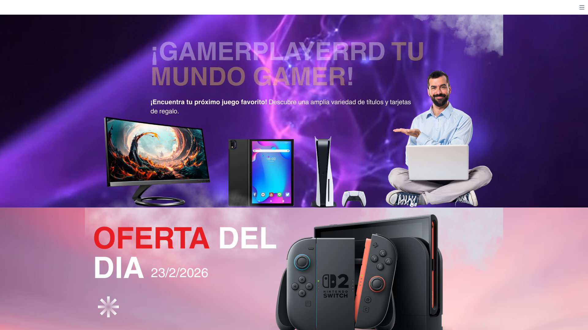 website screenshot of https://gamerplayerrd.com/