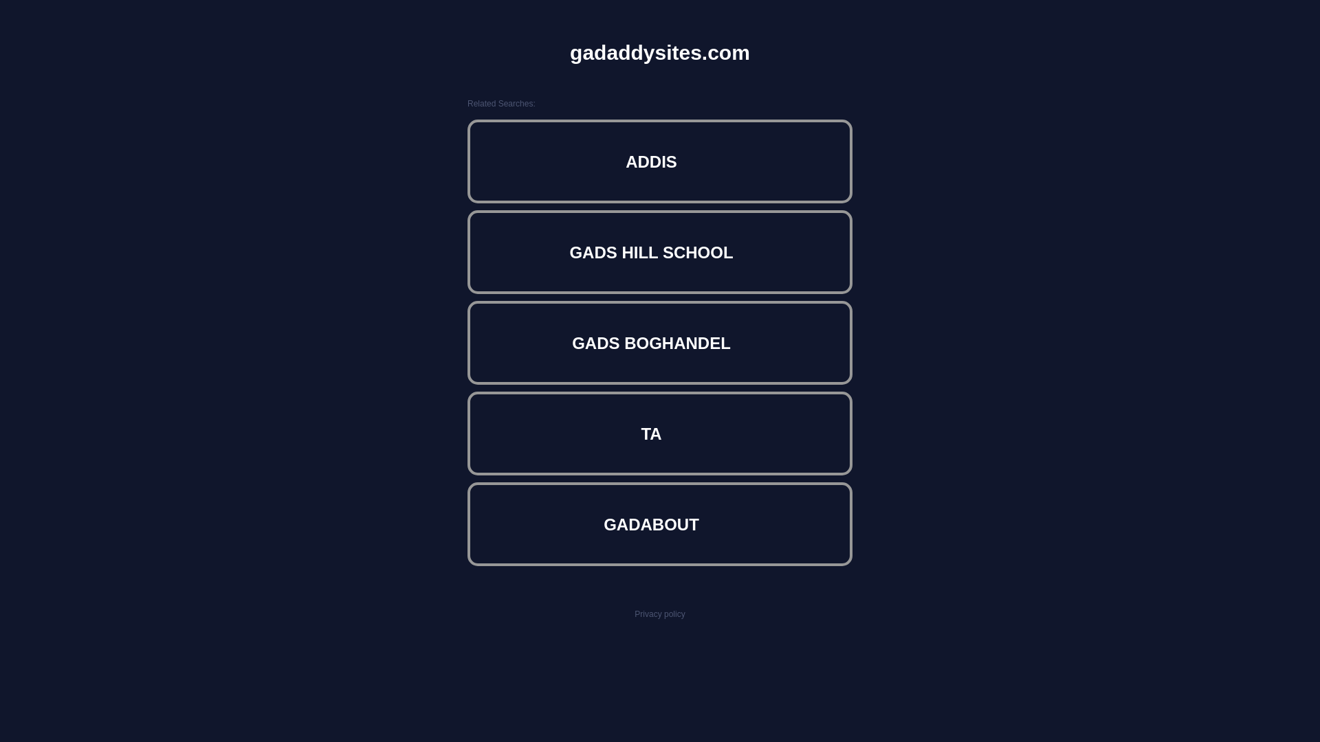 website screenshot of https://gadaddysites.com/
