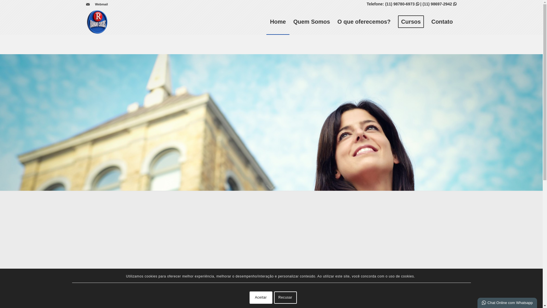 website screenshot of https://ramaneicursos.com.br/