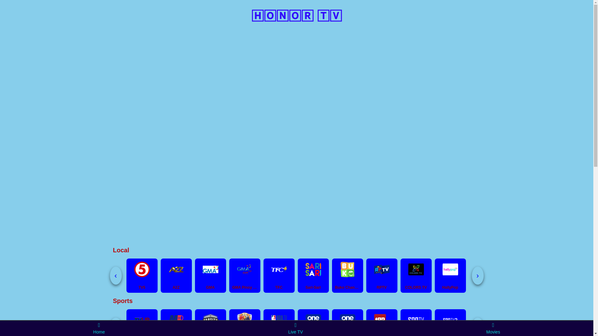 website screenshot of https://honor-tv.pages.dev/
