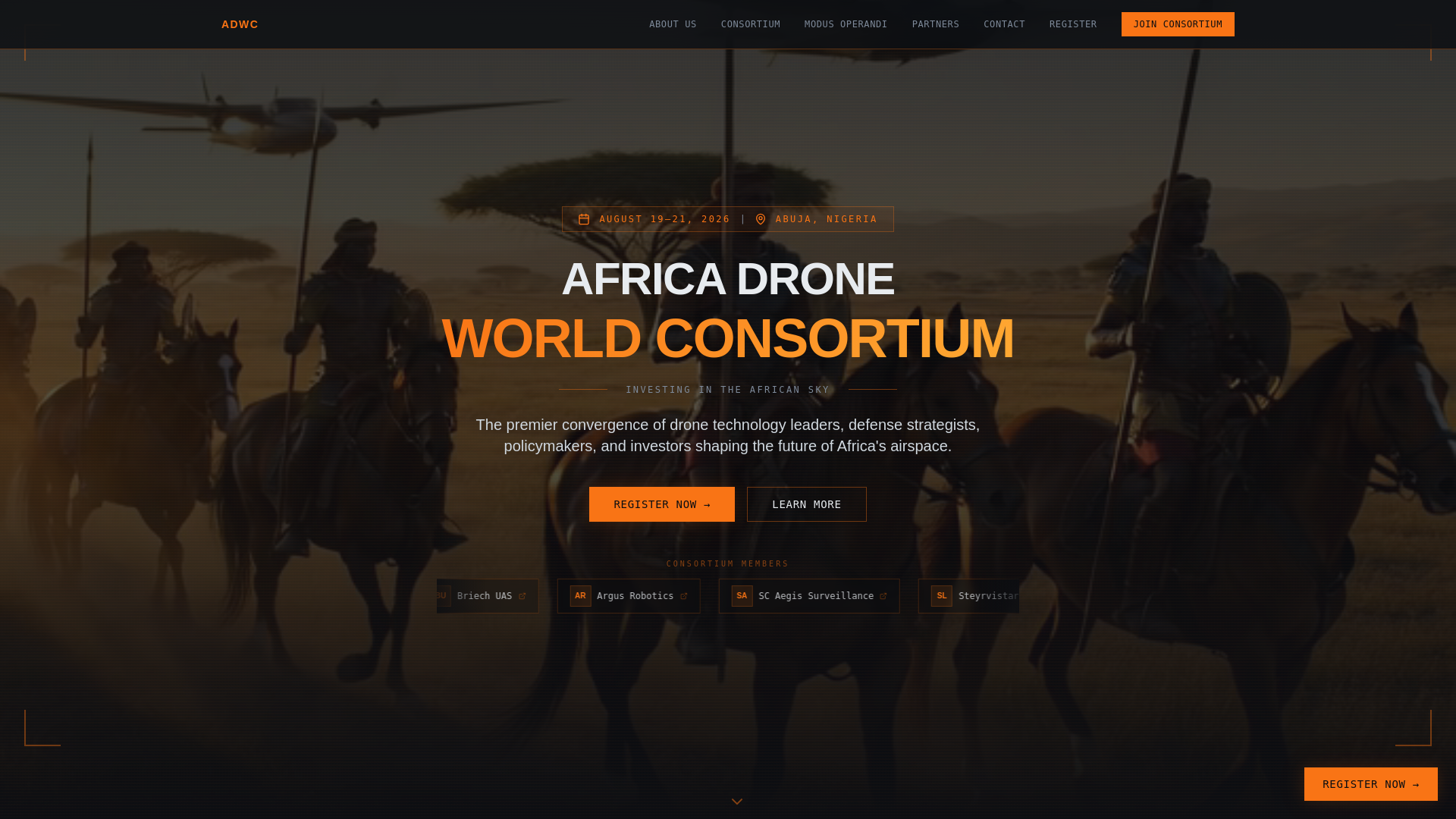 website screenshot of https://africadroneworld.com/
