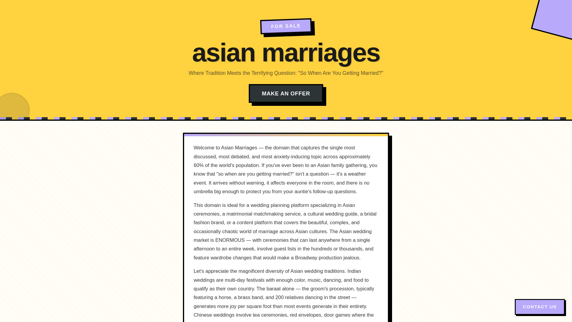 website screenshot of https://asianmarriages.com