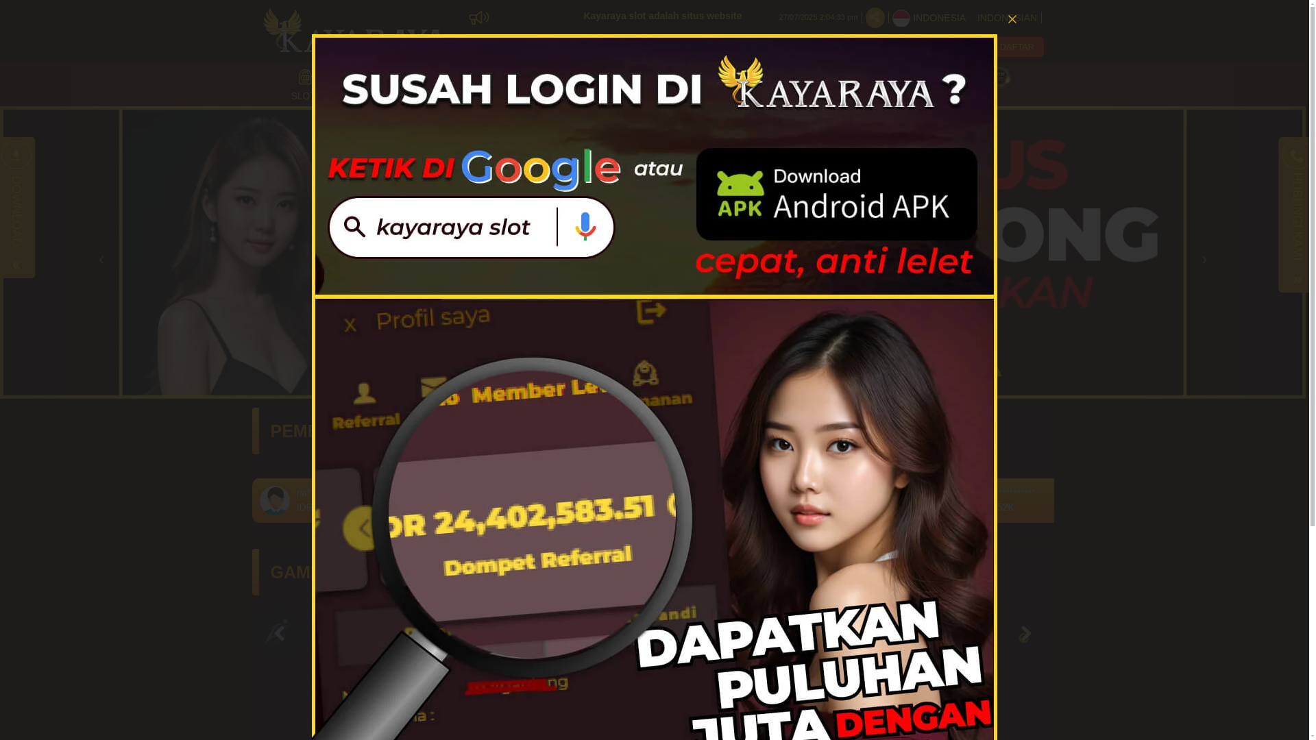 website screenshot of https://kayaraya8th.com/