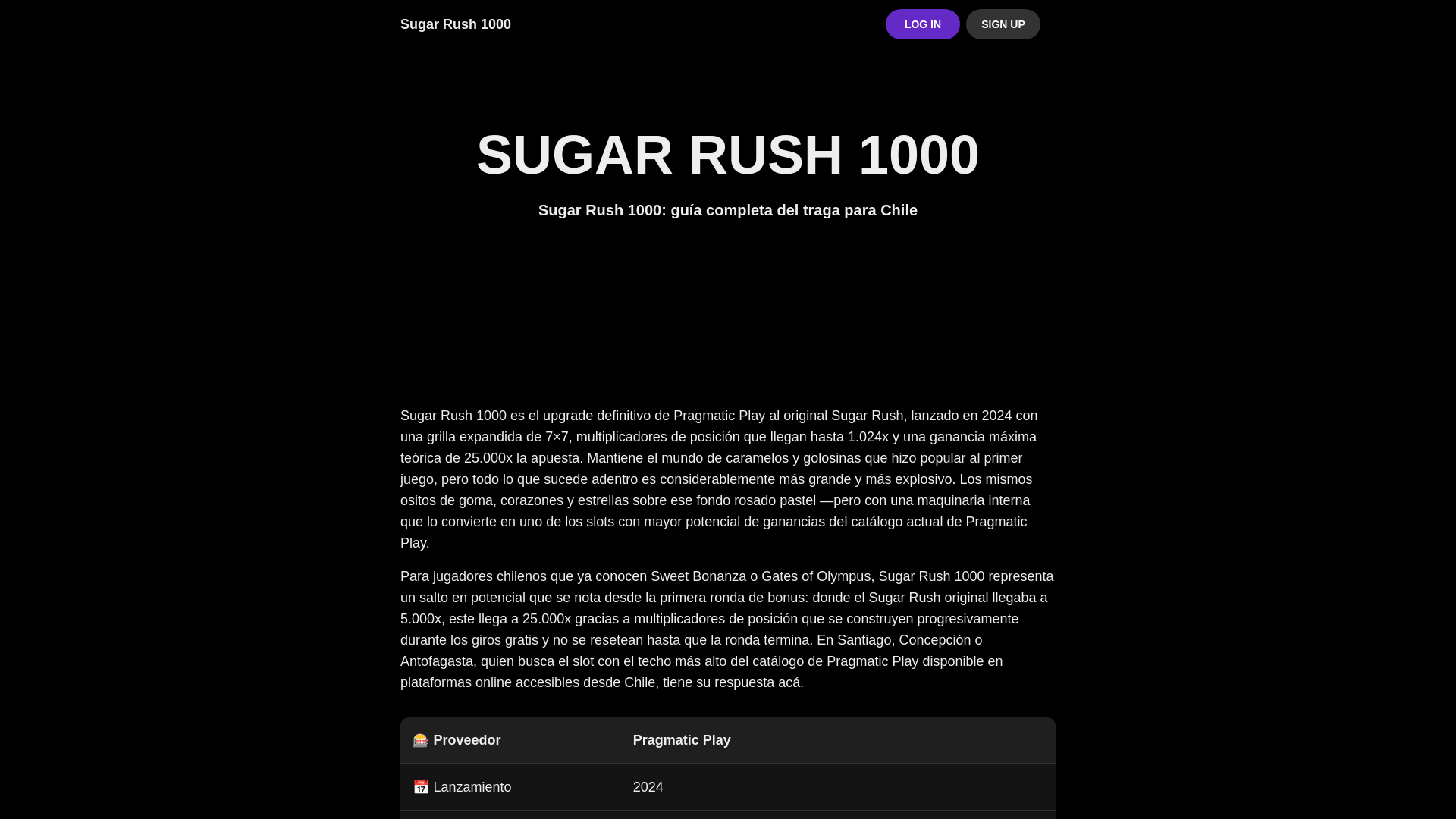 website screenshot of https://sugarrush1000-cl.com/