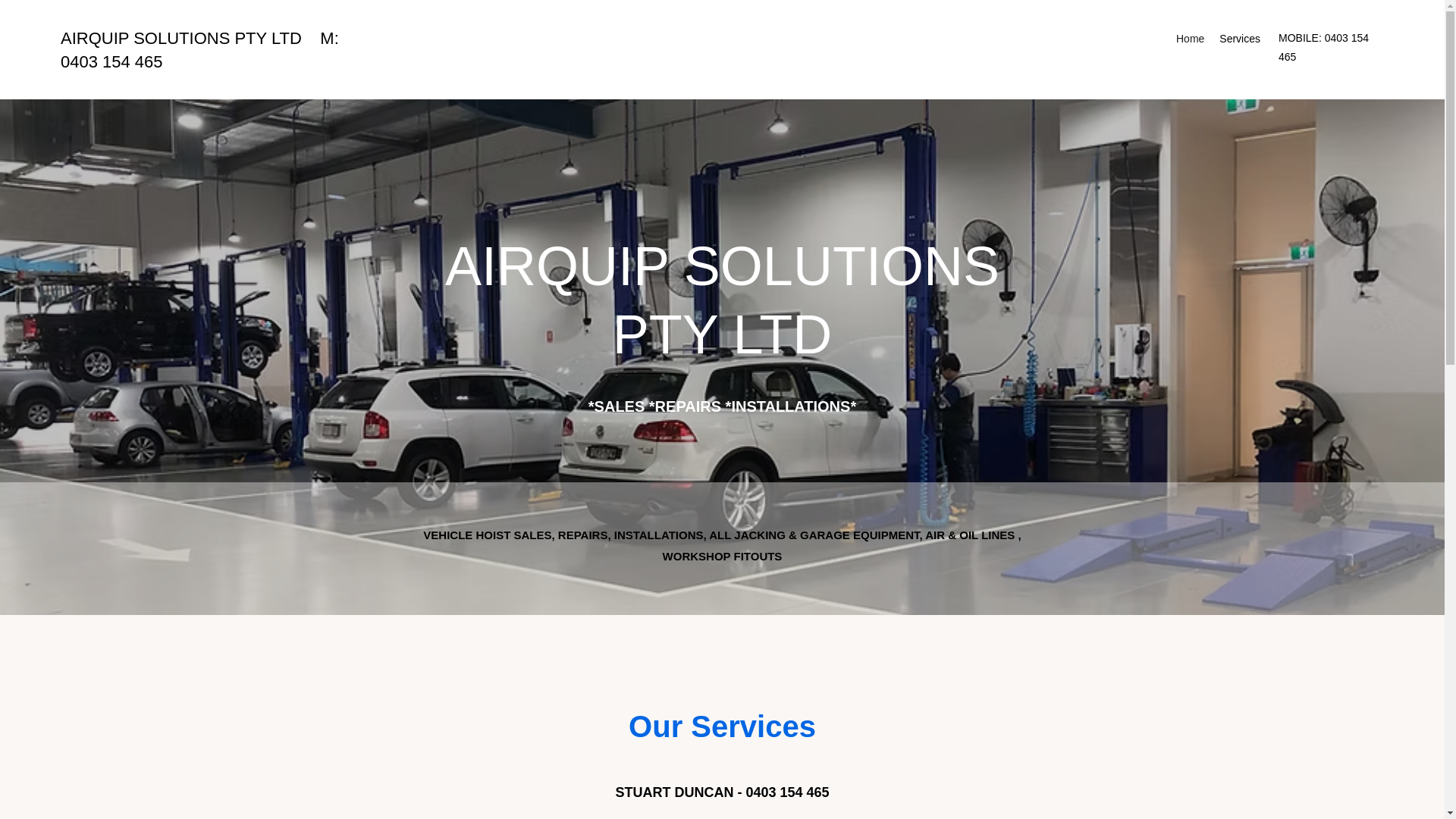 website screenshot of https://airquipsolutions.online/