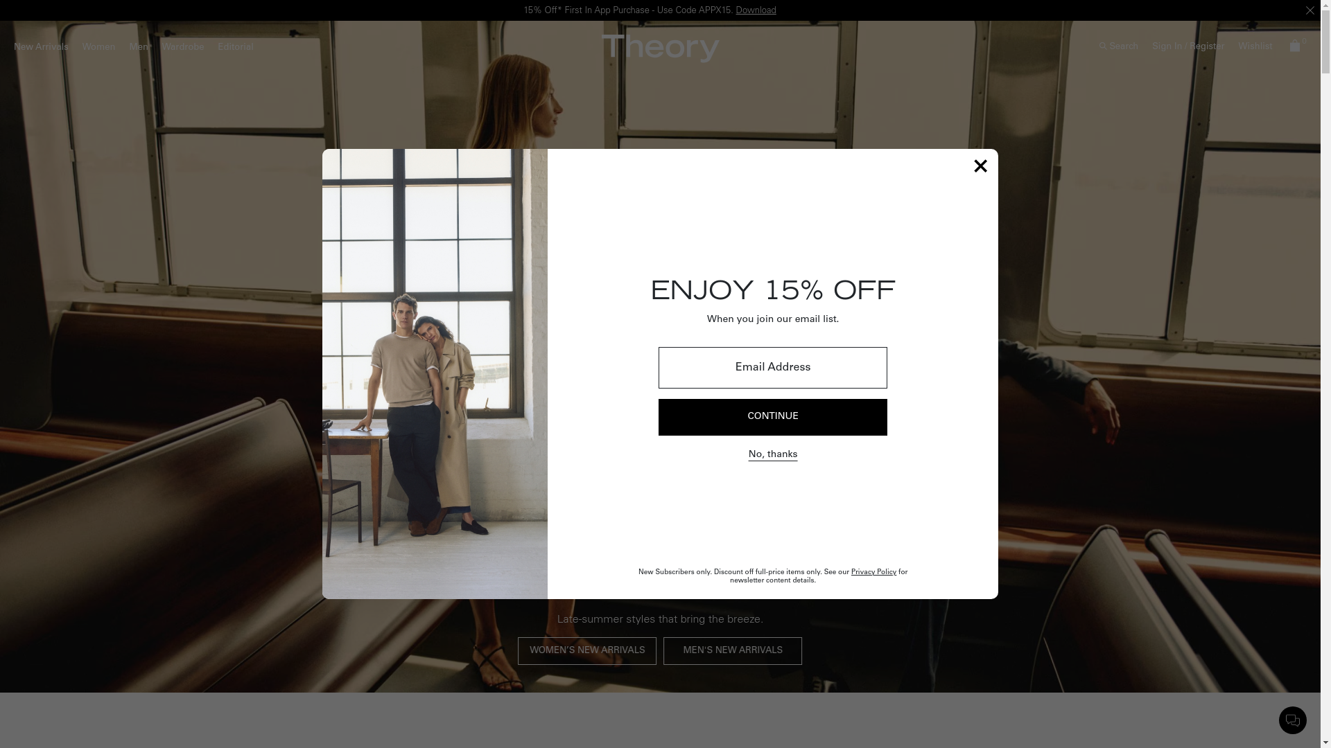 website screenshot of https://theory.com/