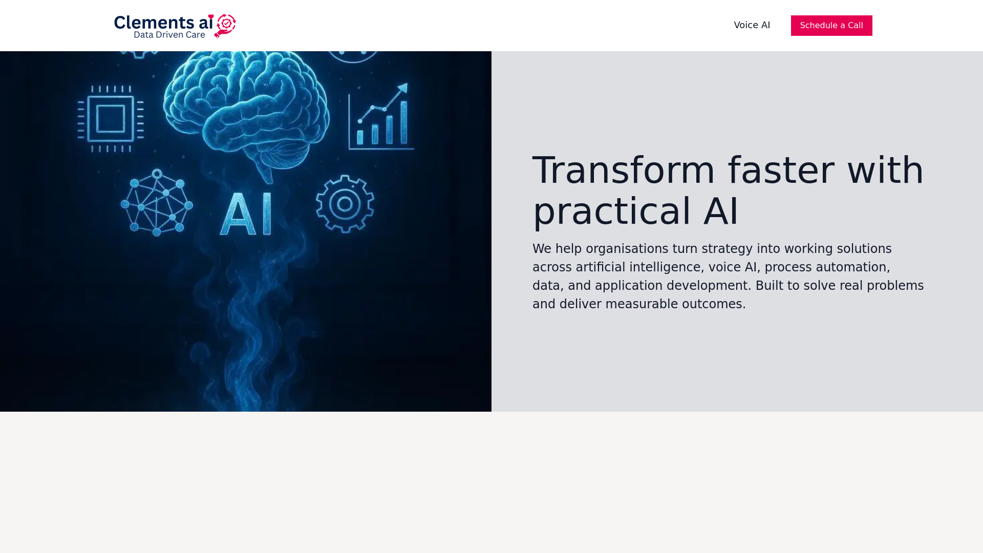website screenshot of https://clementsaisolutions.com