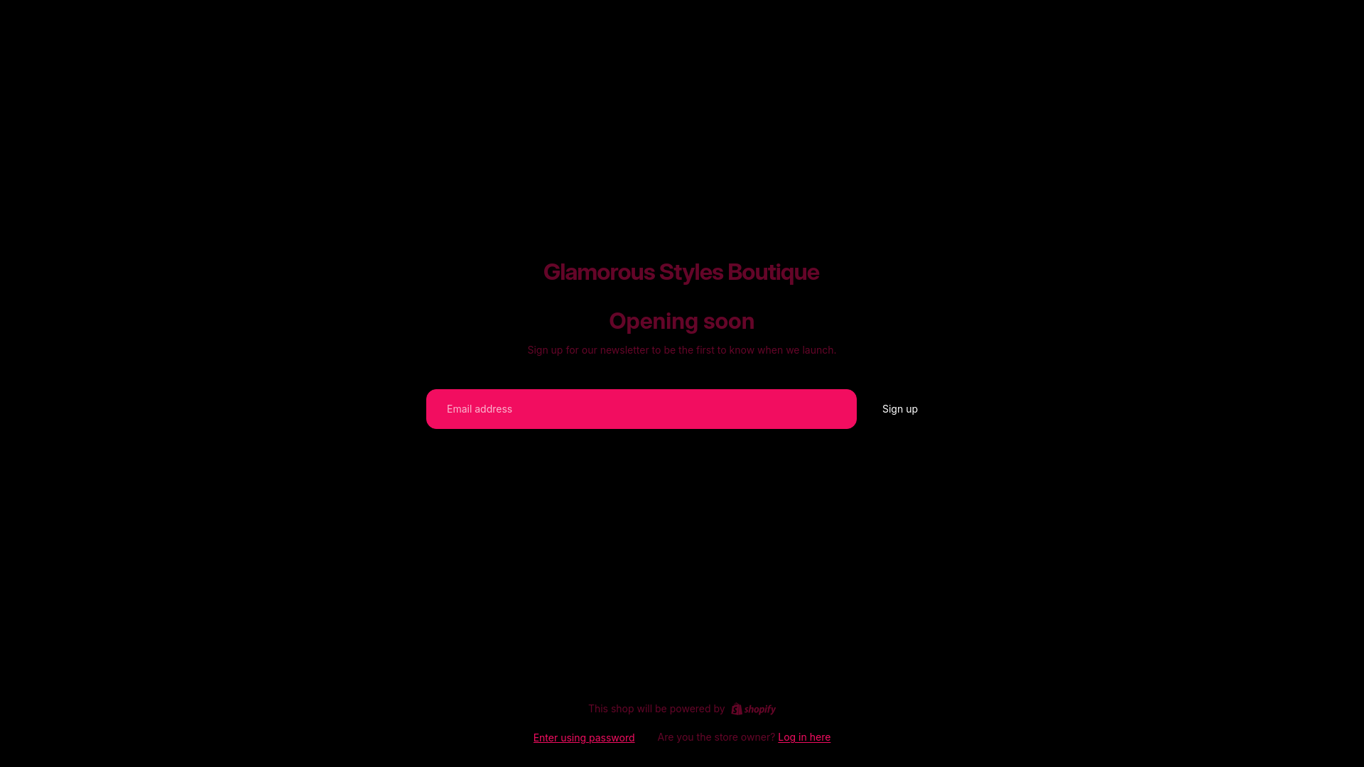 website screenshot of https://glamoroustylesboutique.com/