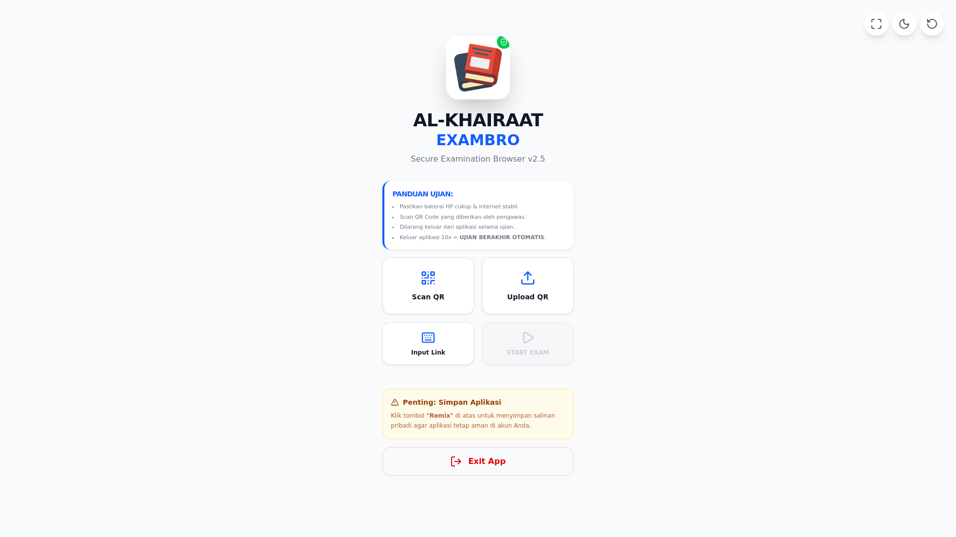 website screenshot of https://alkhairaat-exambro.pages.dev/