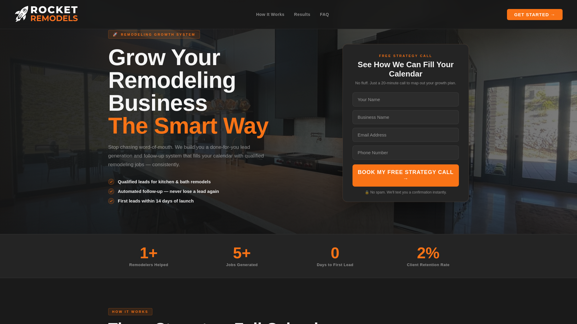 website screenshot of https://rocketremodels.com/