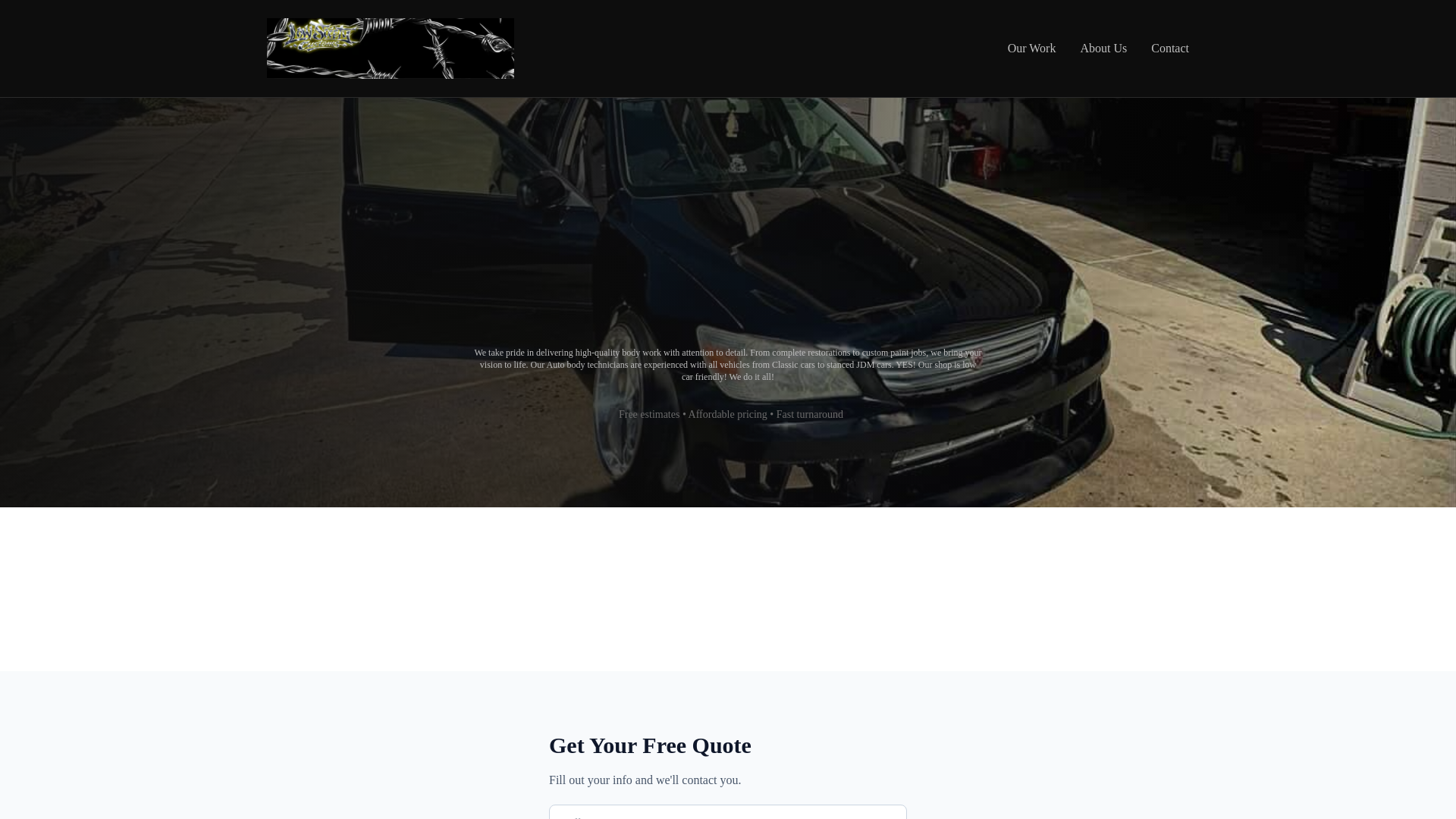 website screenshot of https://lowsocietycustoms.club/