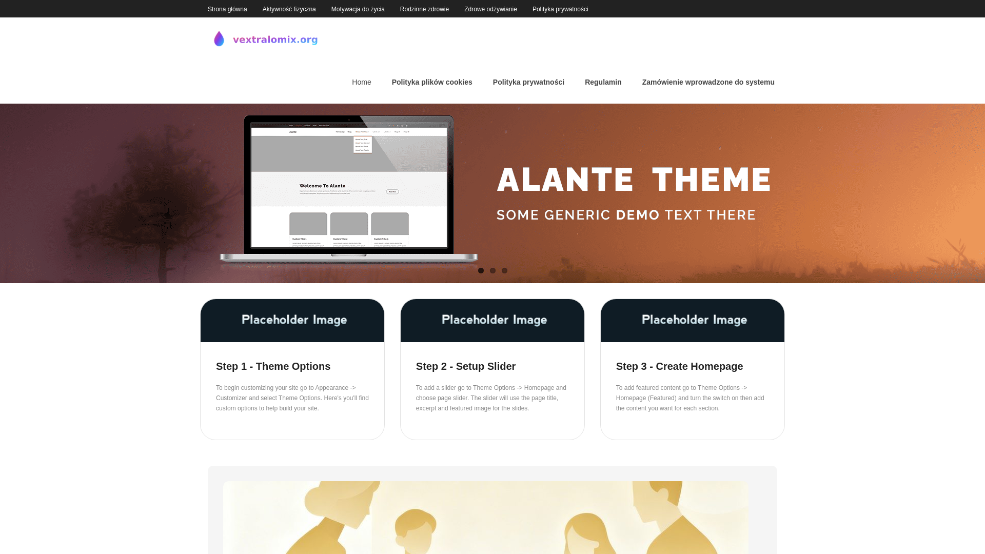 website screenshot of https://vextralomix.org