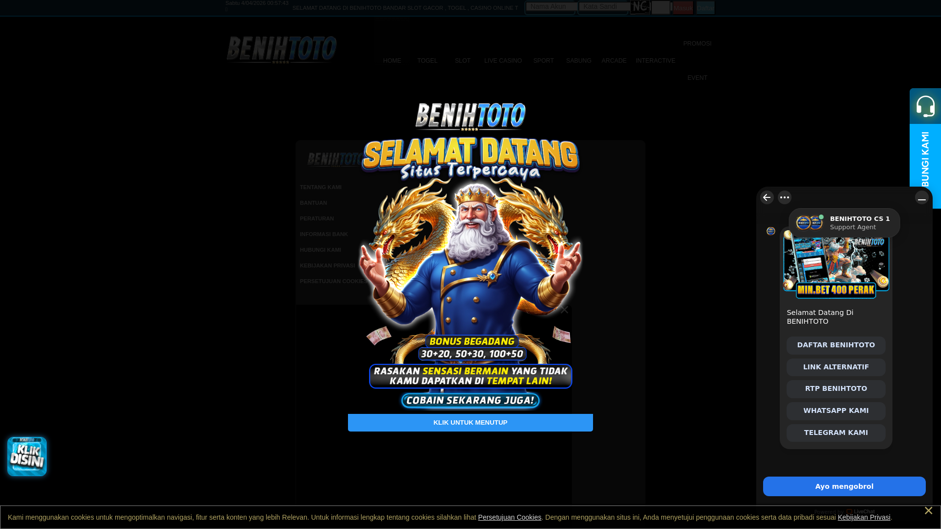 website screenshot of https://kabarbenih.info/