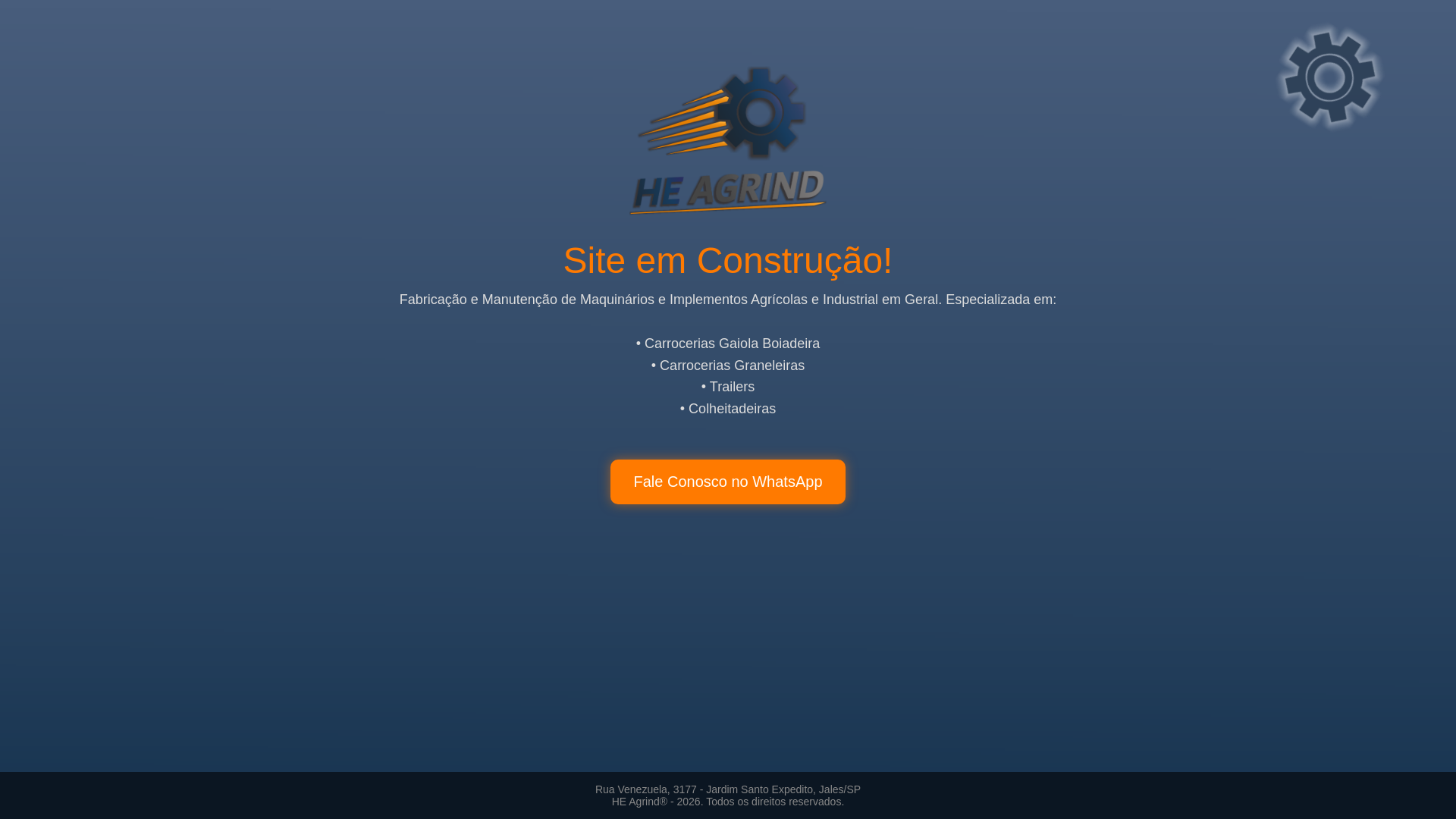website screenshot of https://heagrind.com.br/