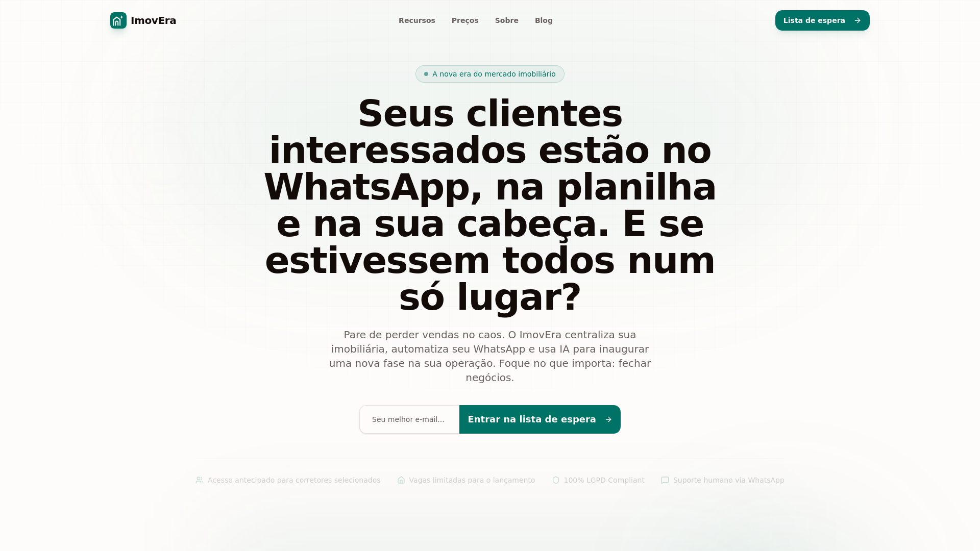 website screenshot of https://imovera.com.br/