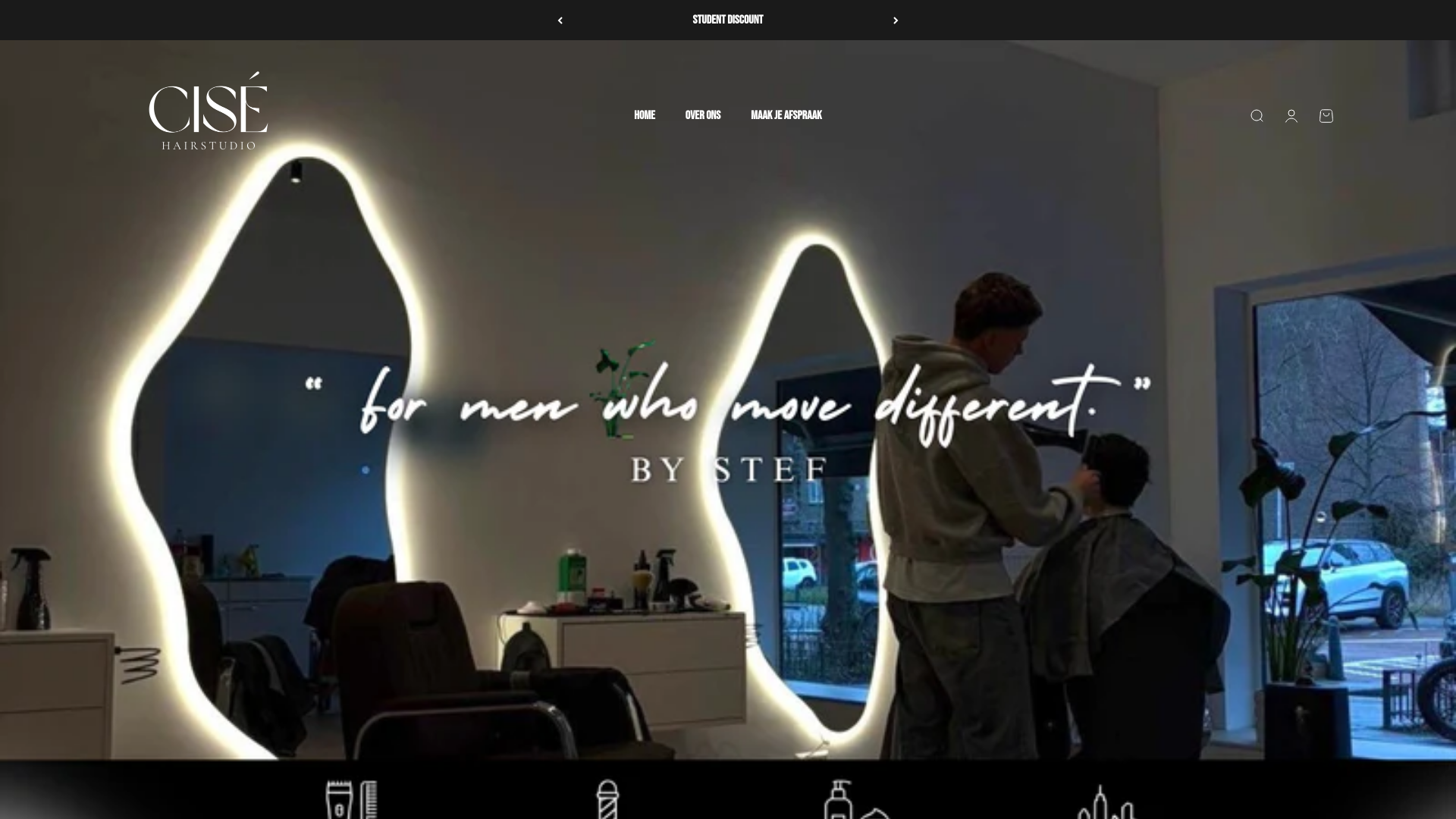 website screenshot of https://cisehairstudio.nl/