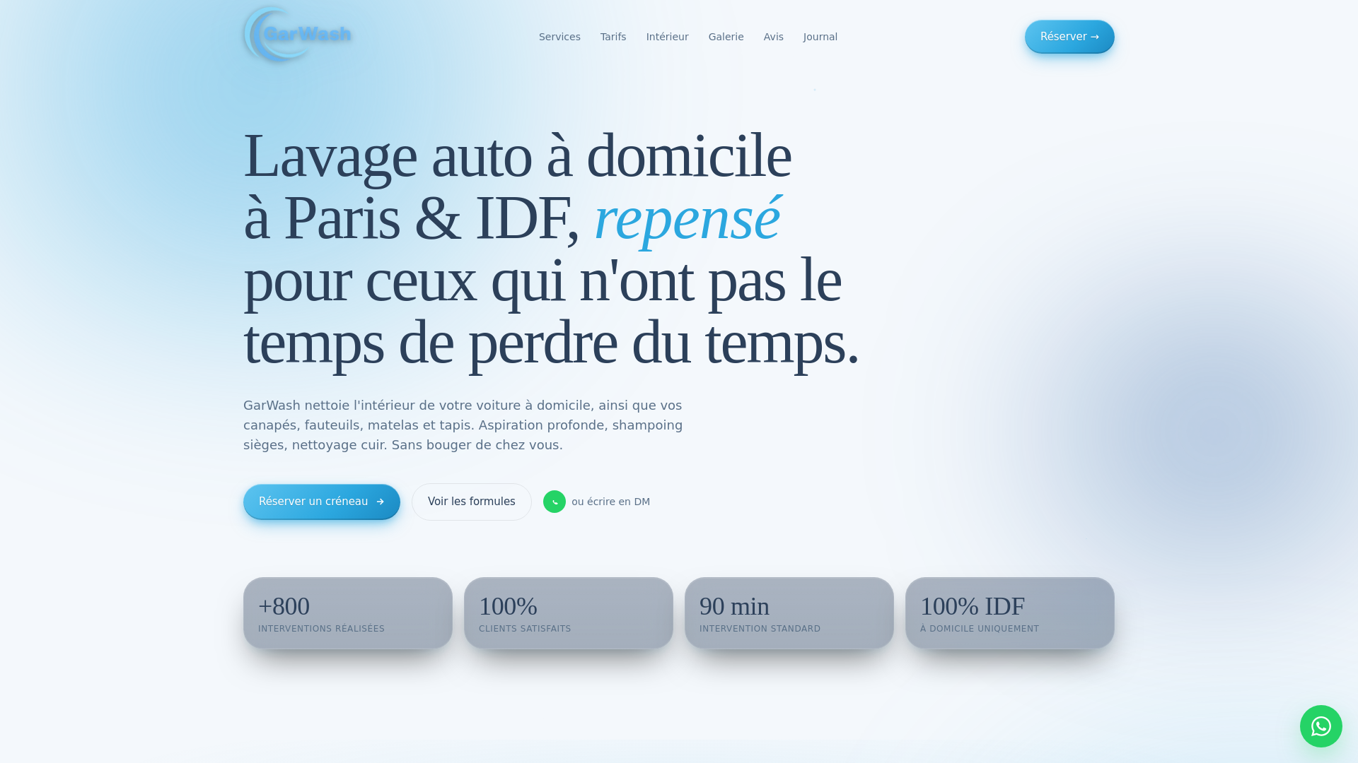 website screenshot of https://garwash.fr/