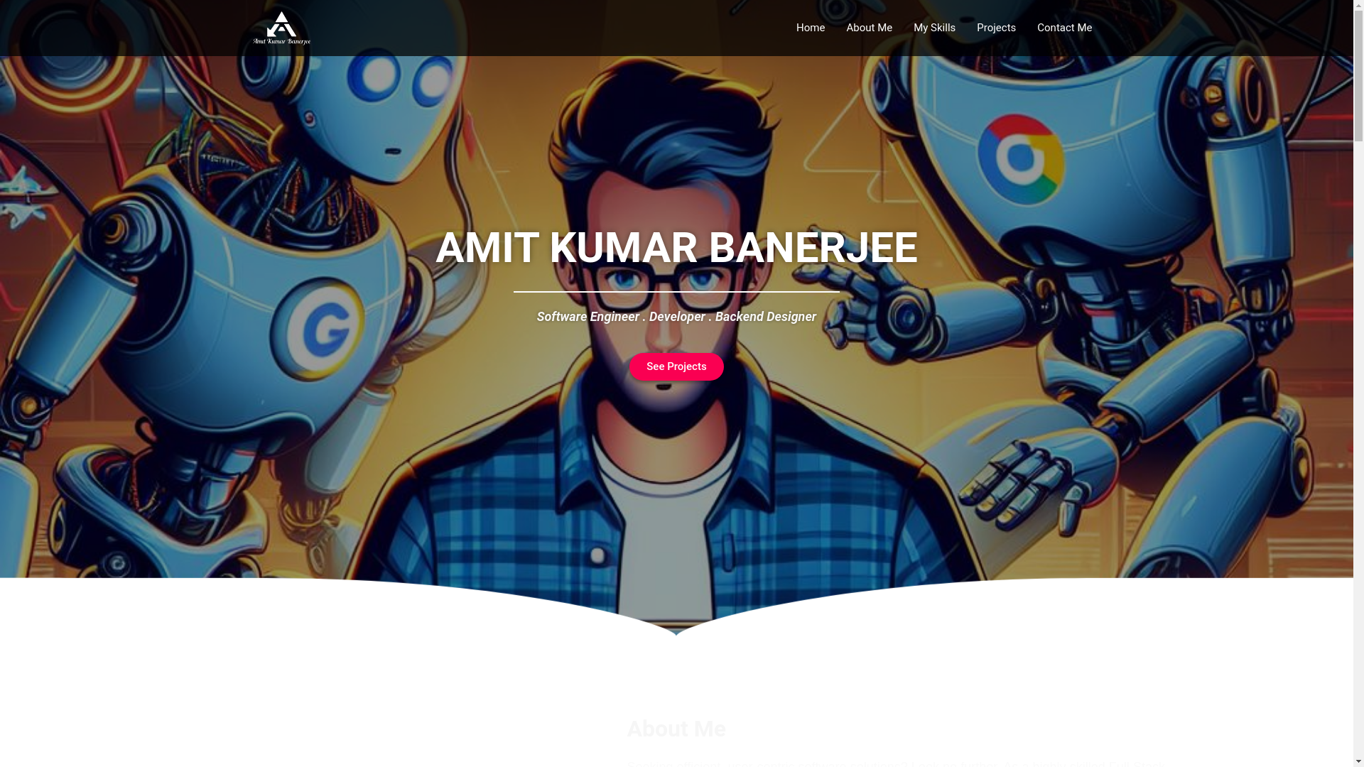 website screenshot of https://amitbanerjee.info/