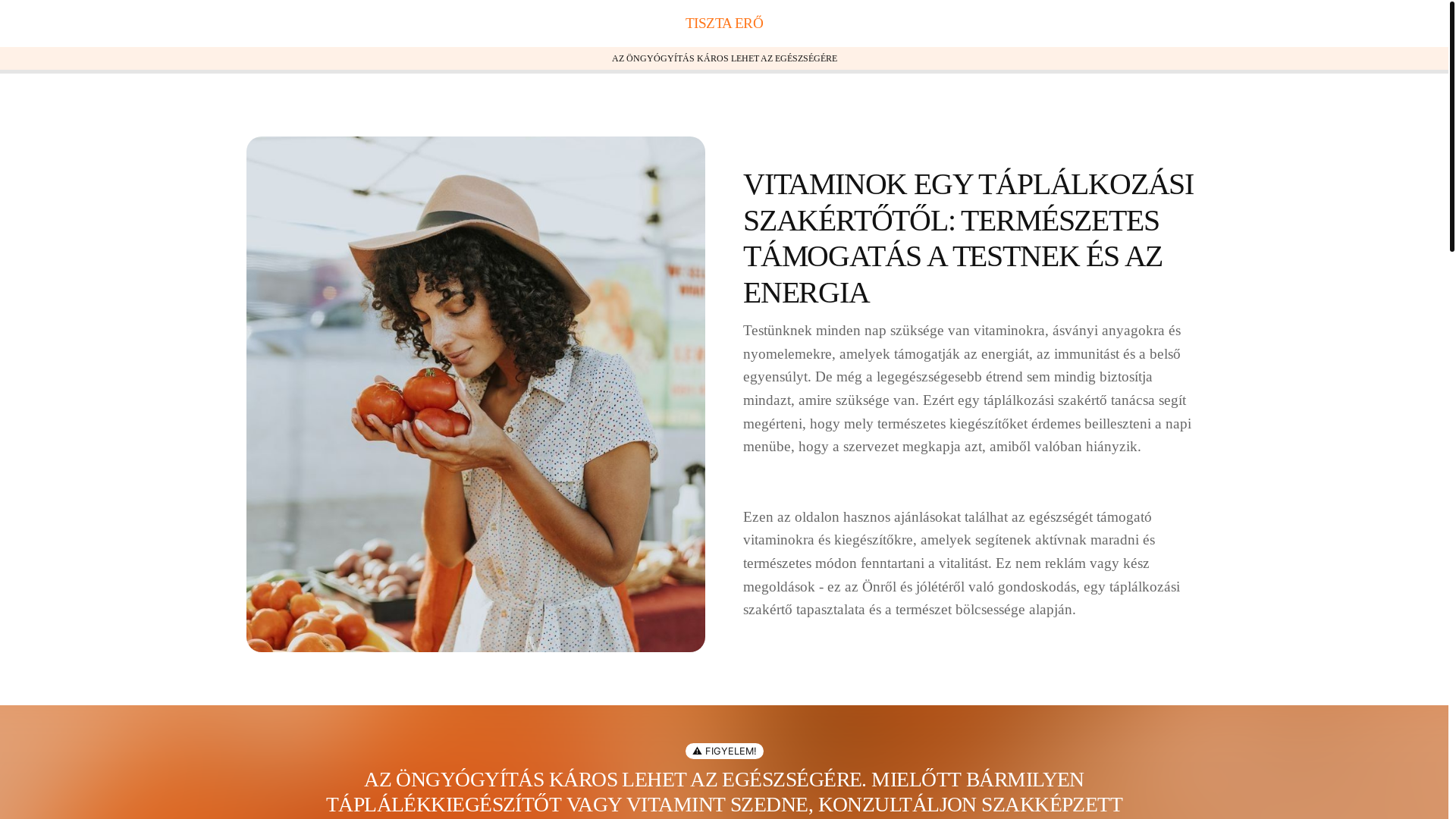 website screenshot of https://tisztaerolife.info/