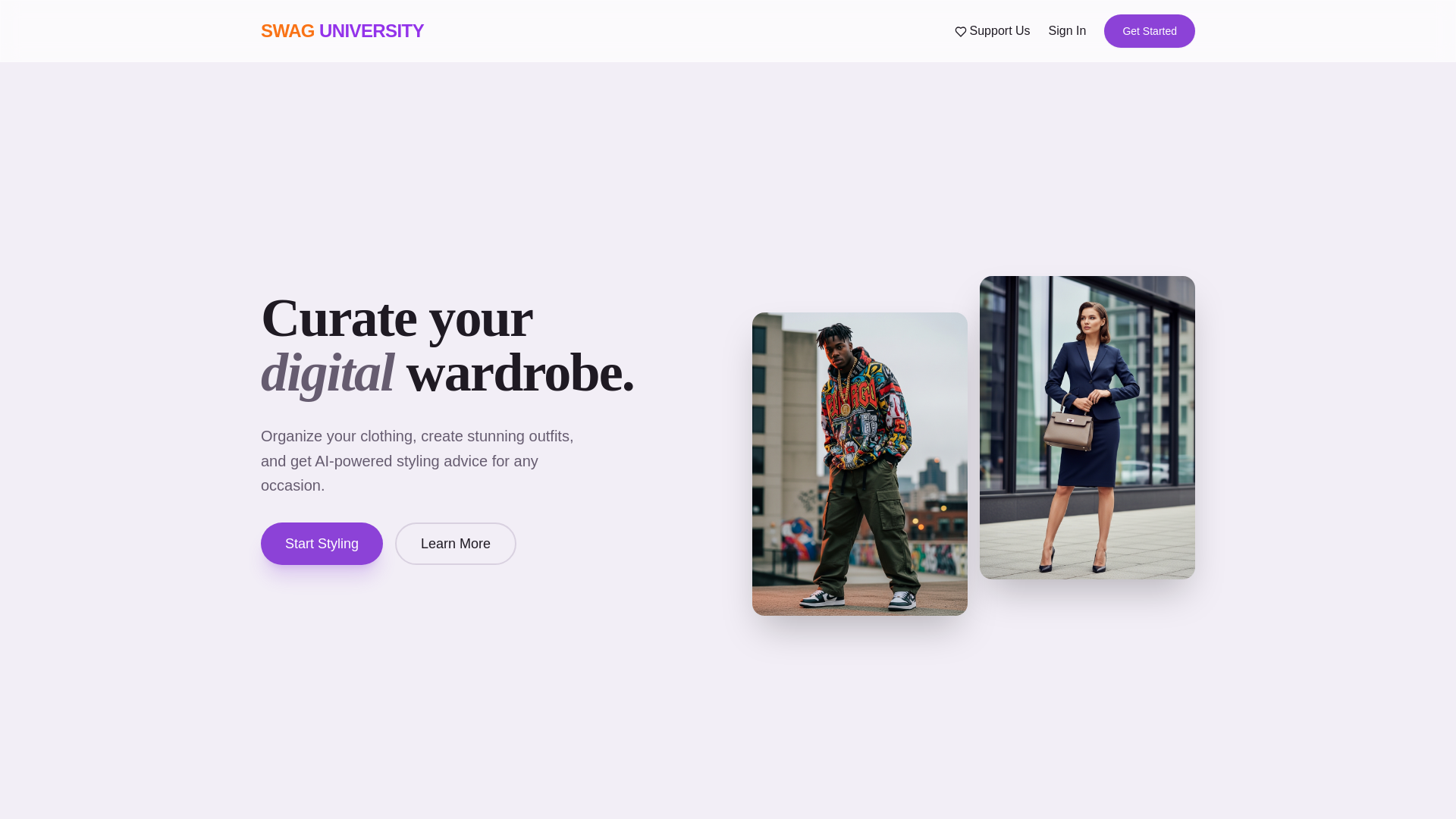 website screenshot of https://swag-university.com/