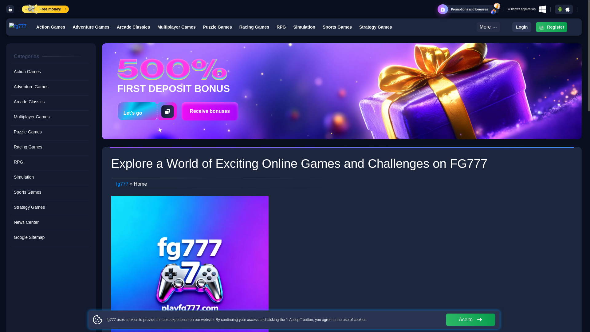 website screenshot of https://playfg777.com/