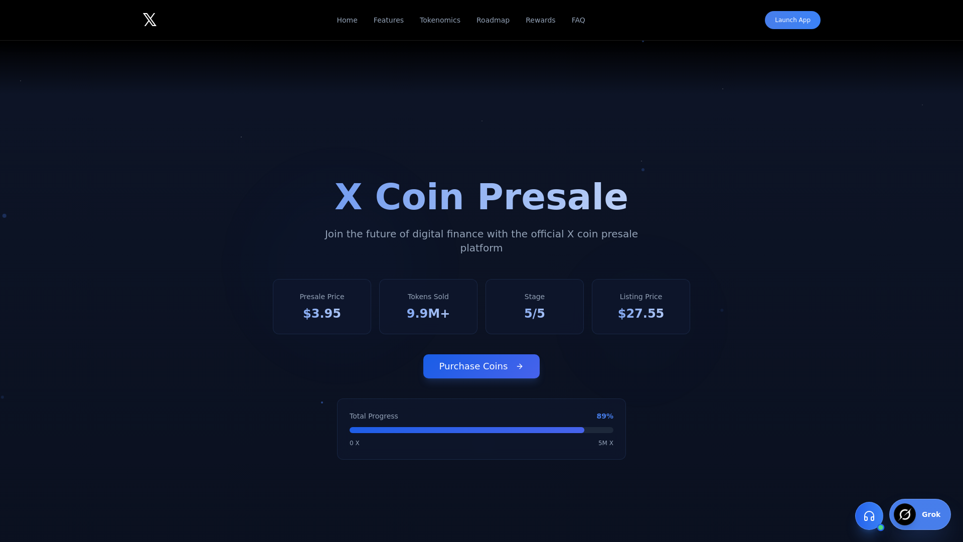 website screenshot of https://xwalletschain.io/