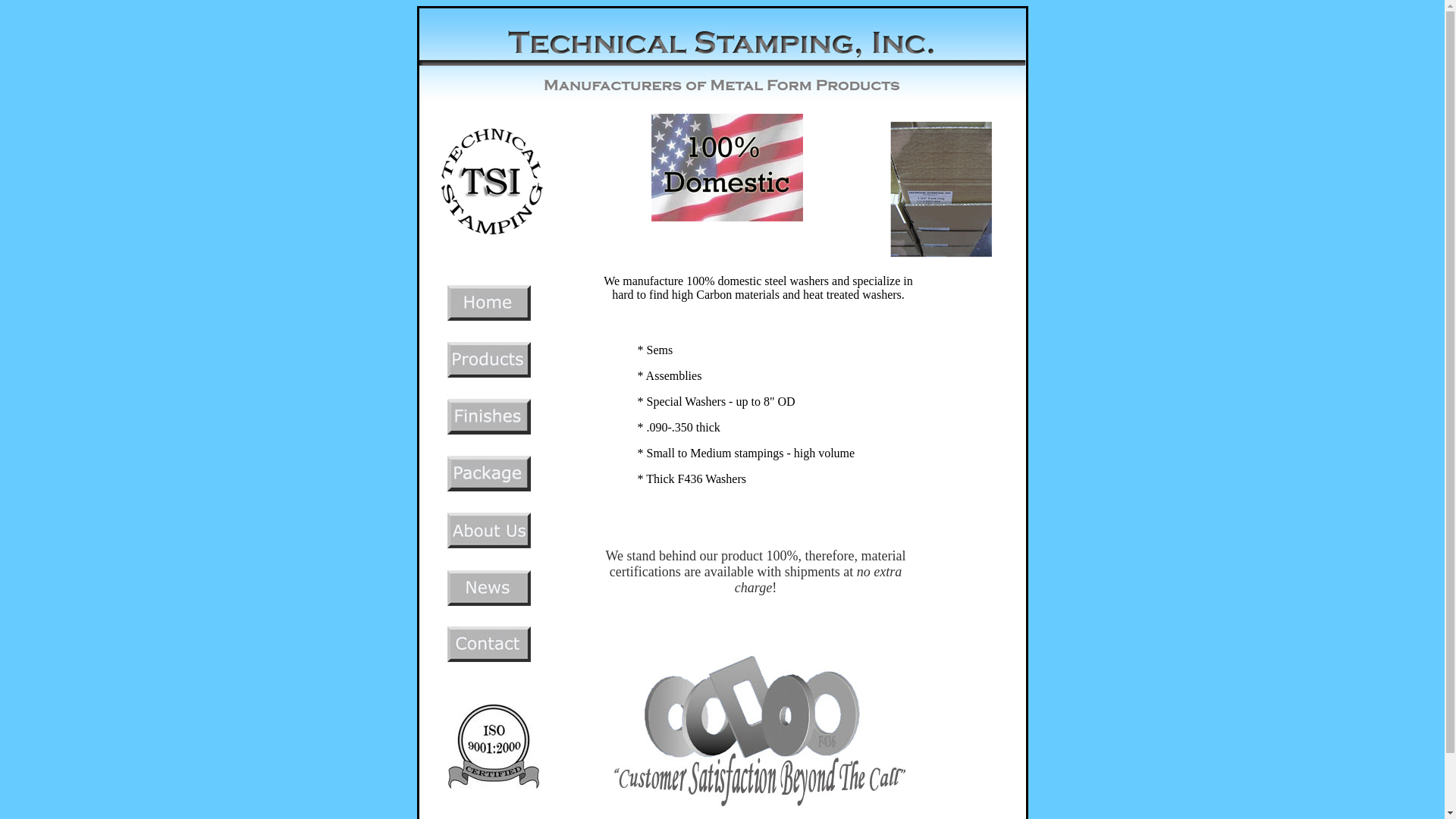 website screenshot of https://technicalstampinginc.net/