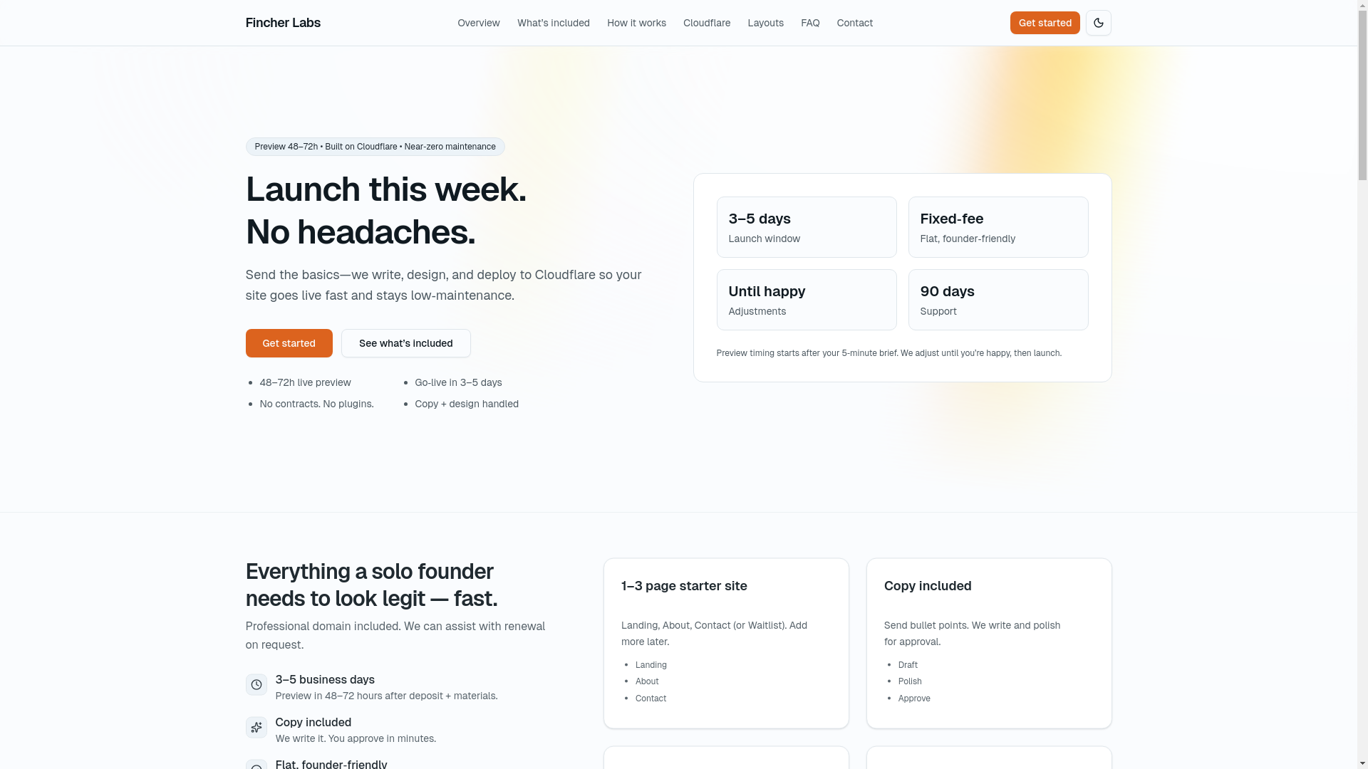 website screenshot of https://fincher-web.pages.dev/