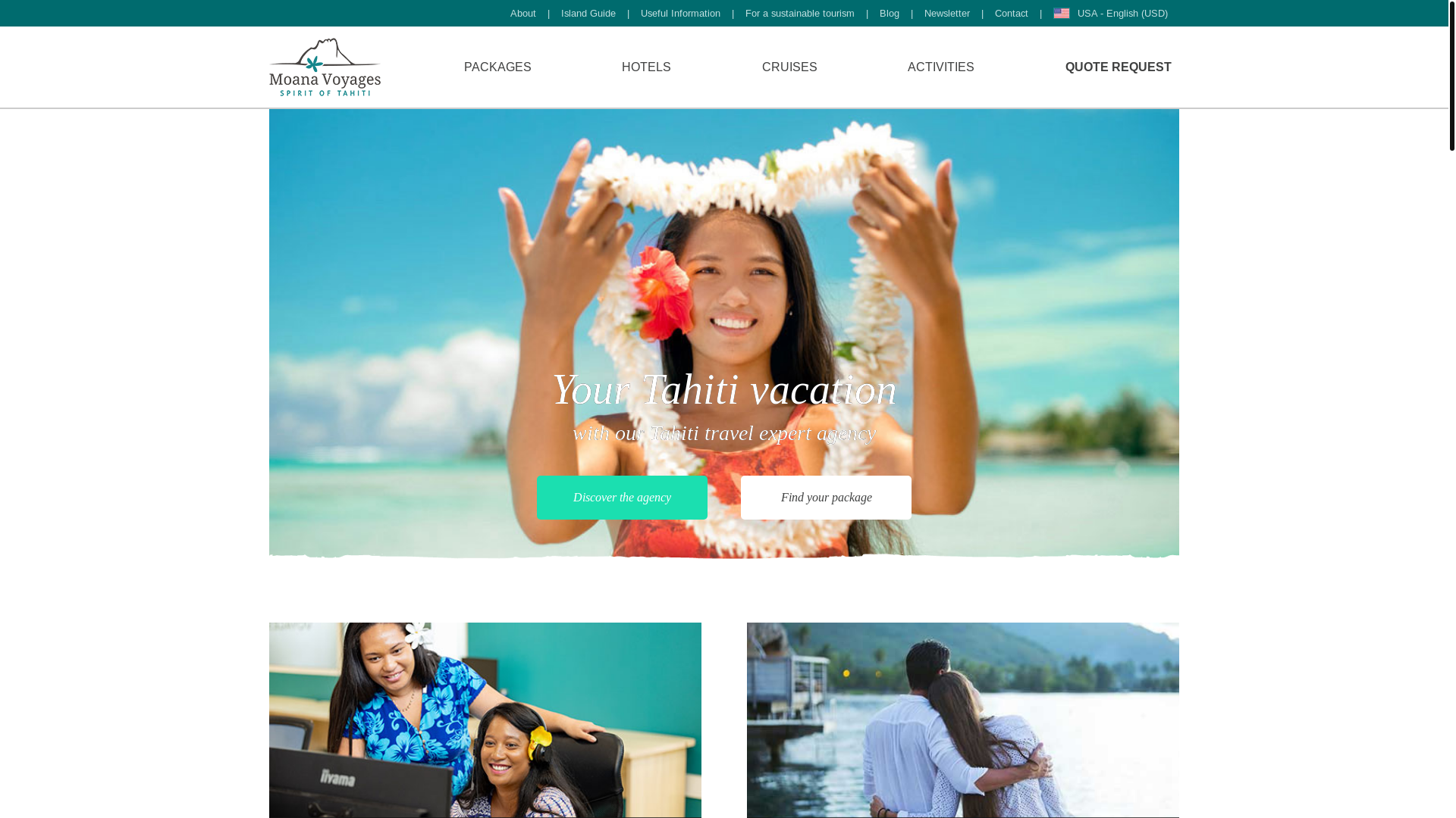 website screenshot of https://moanavoyages.com/