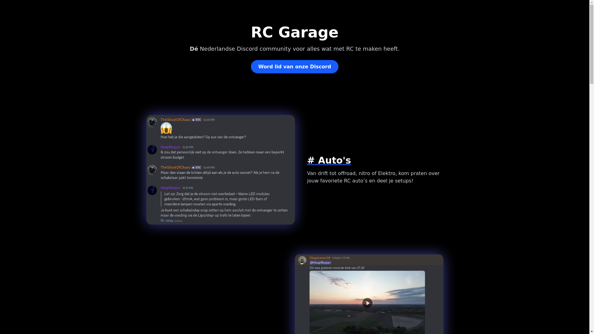 website screenshot of https://rc-garage.nl/