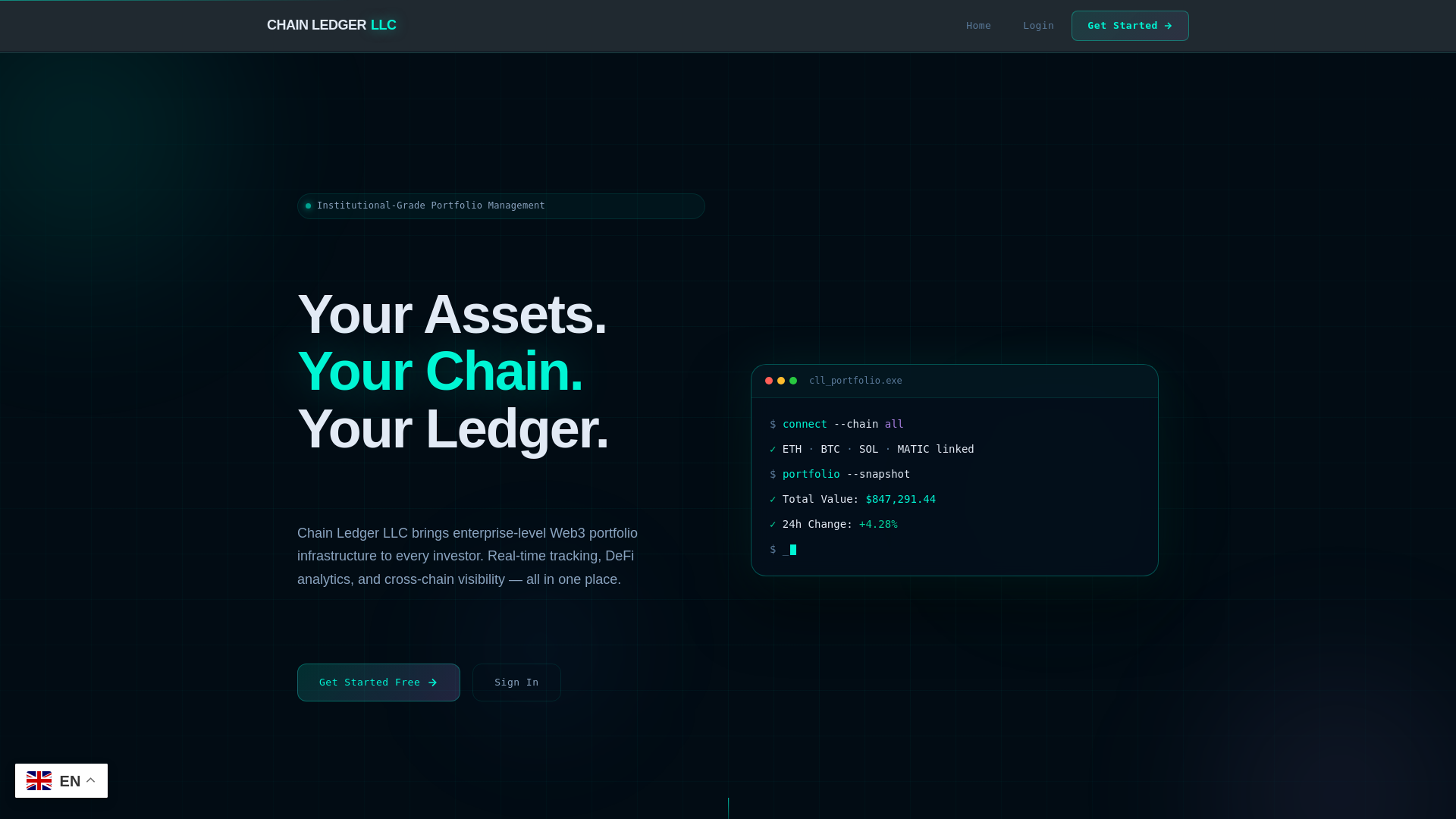website screenshot of https://chainledgerllc.live/