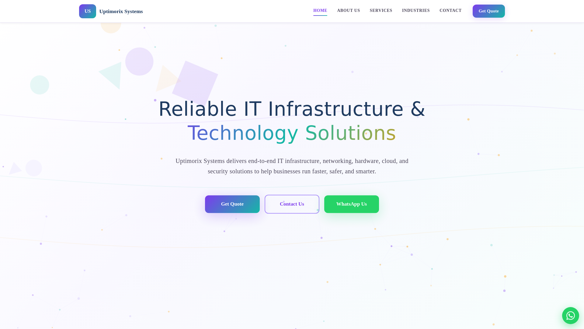 website screenshot of https://uptimorixsystems.com