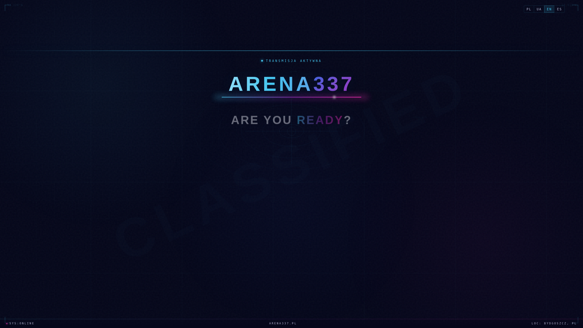 website screenshot of https://arena337.com.pl/