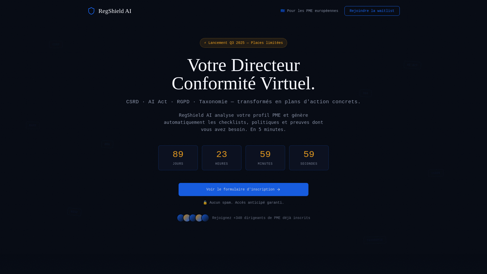 website screenshot of https://regshieldai.online/