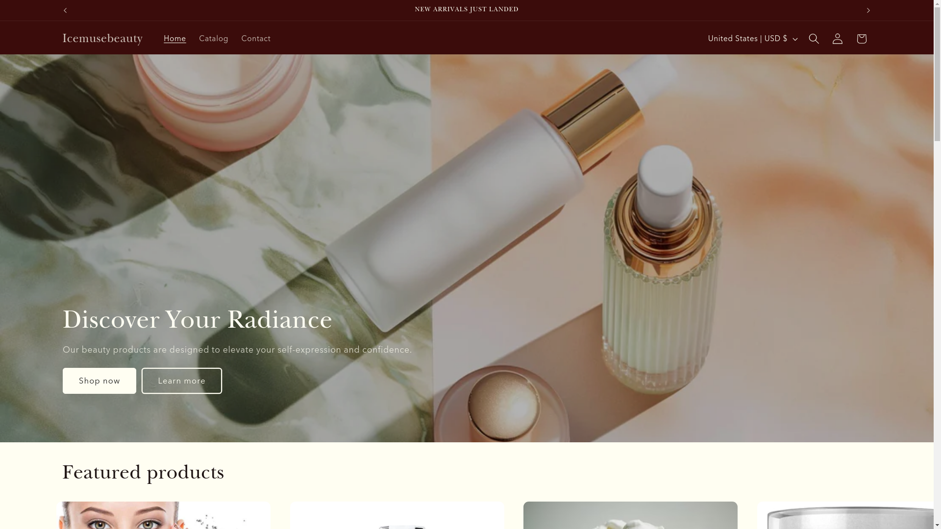 website screenshot of https://icemusebeauty.store/