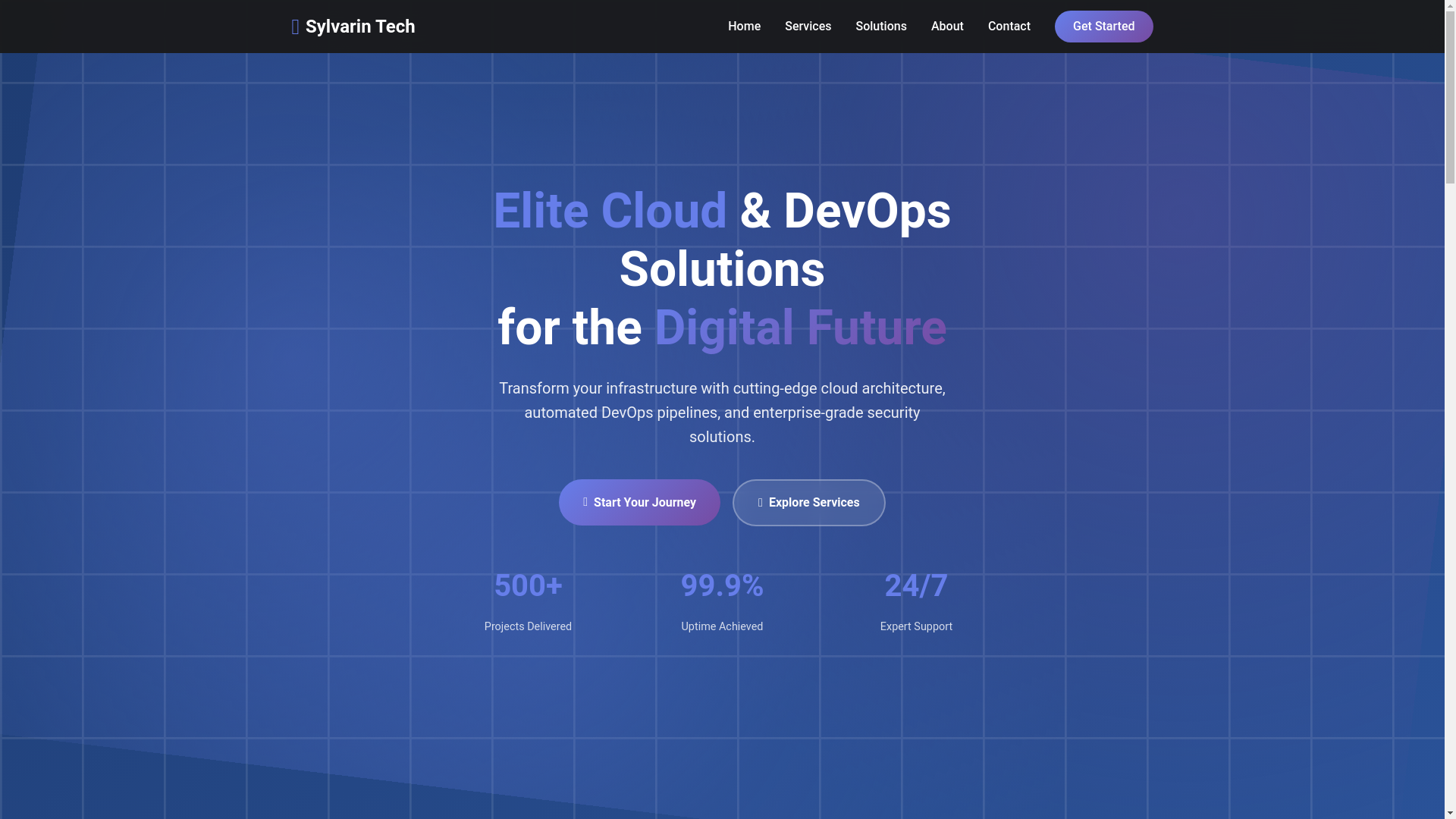 website screenshot of https://sylvarintech.com/