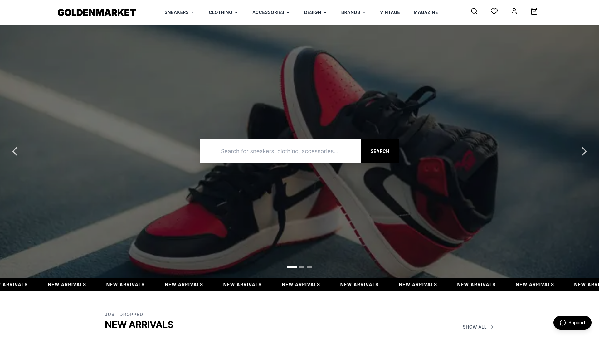 website screenshot of https://goldenmarket.vip/