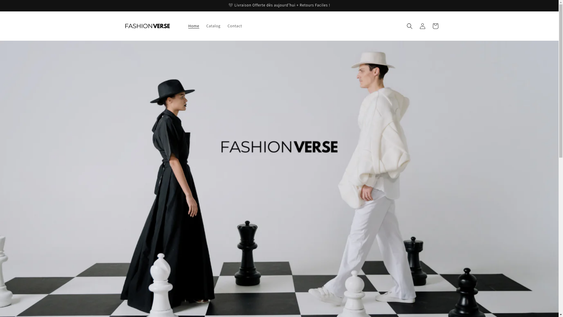 website screenshot of https://fashionverse-tunisie.store/