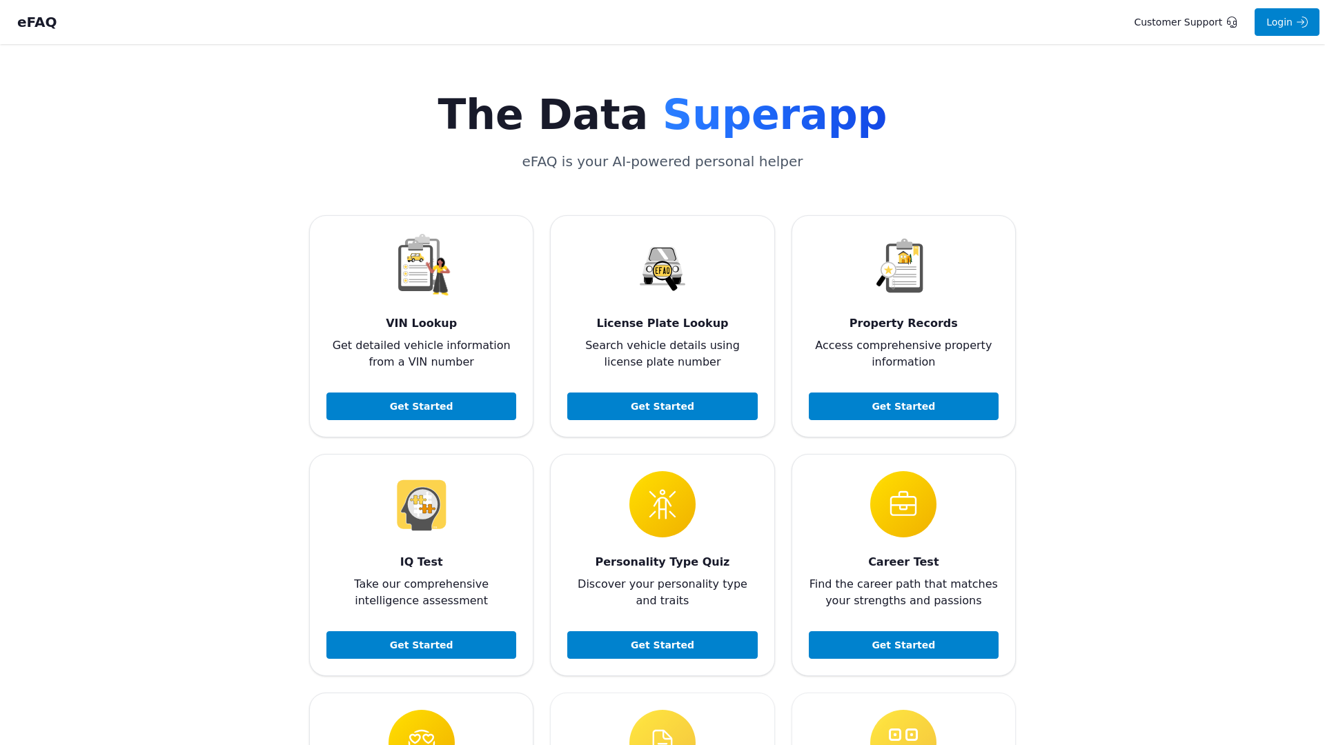 website screenshot of https://efaq.com/