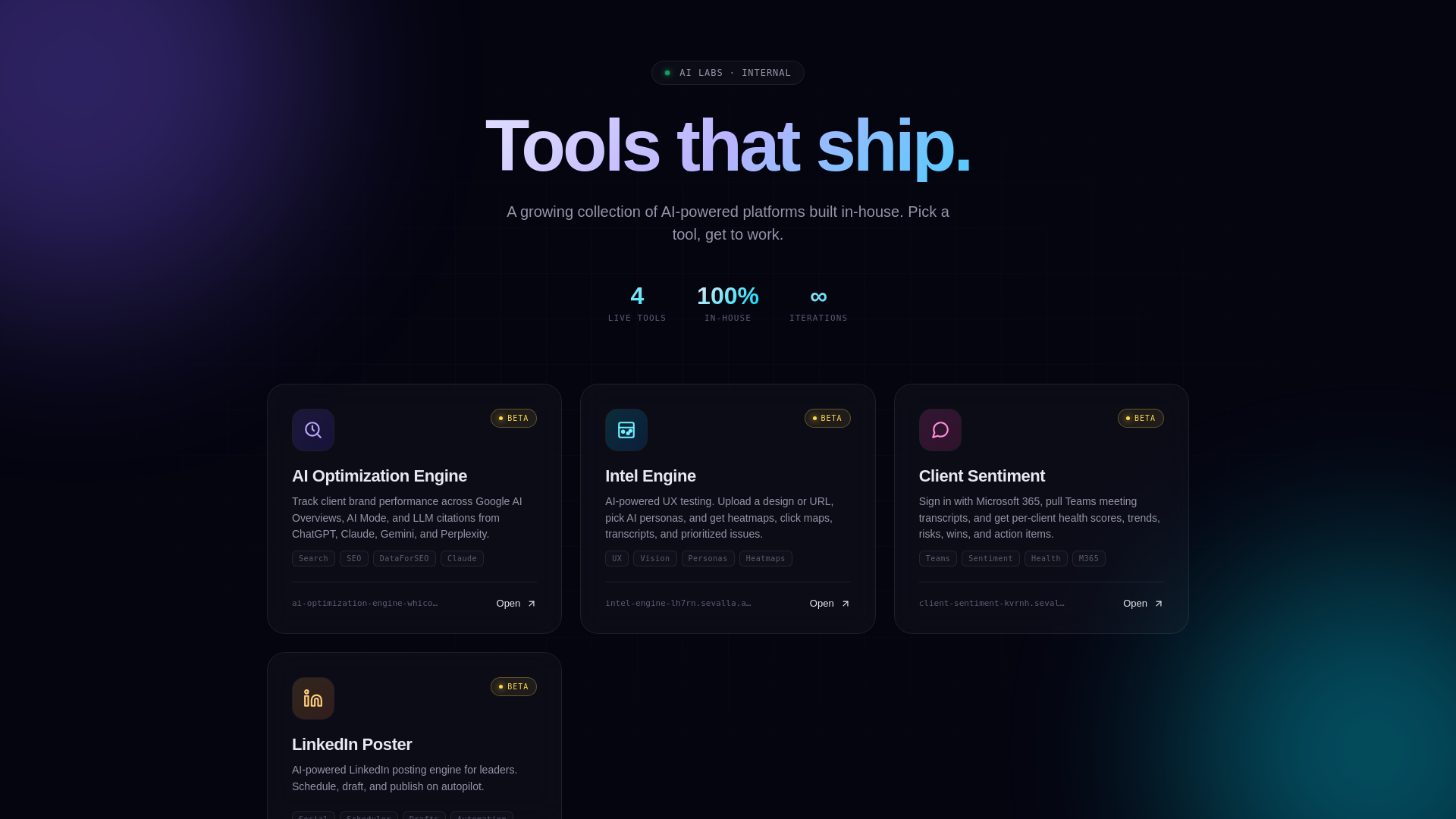 website screenshot of https://labs.s50.agency
