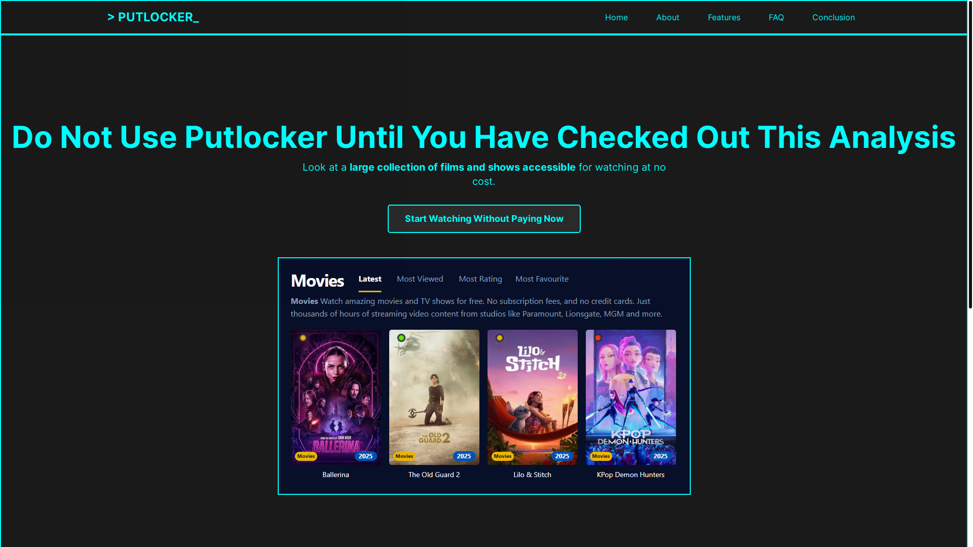website screenshot of https://putlocker-vb2w.pages.dev/