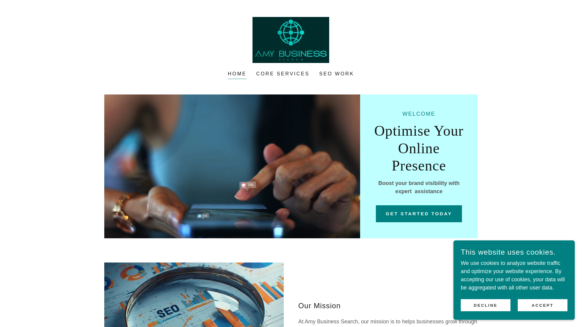 website screenshot of https://amybusinesssearch.com