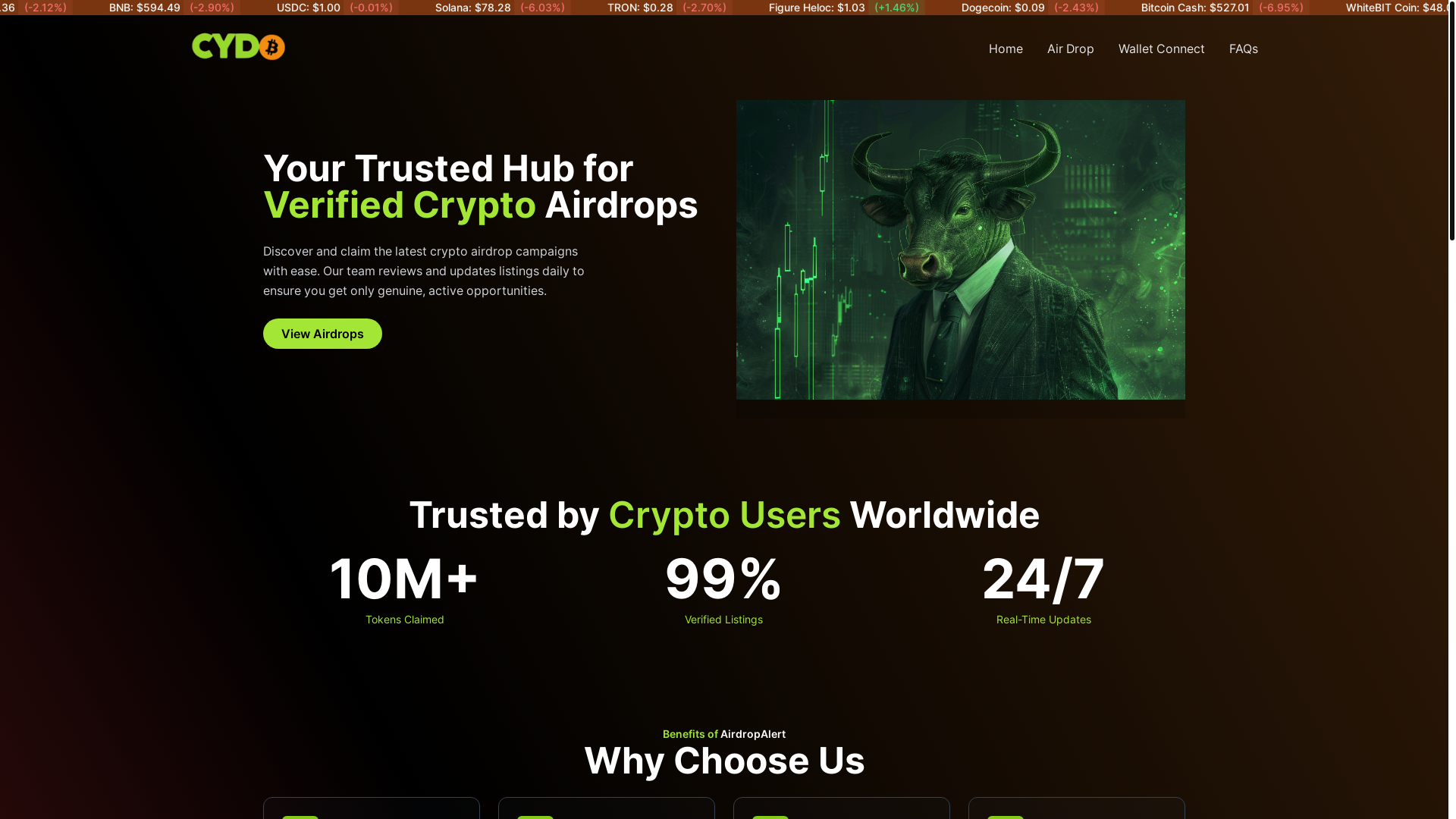 website screenshot of https://claimyourdrop.com/