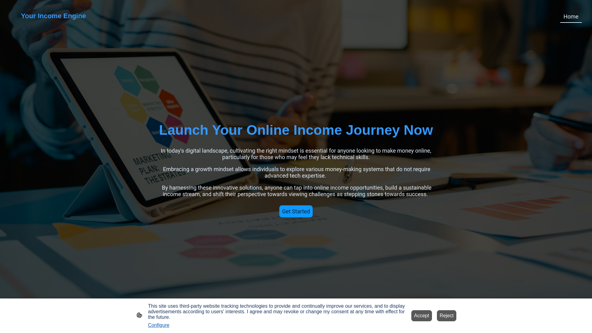 website screenshot of https://yourincomeengine.com/