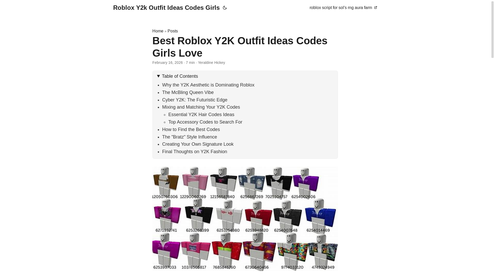 website screenshot of https://roblox-y2k-outfit-ideas-codes-girls.pages.dev/