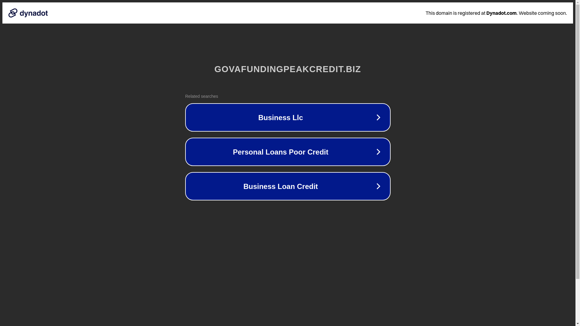 website screenshot of https://govafundingpeakcredit.biz/