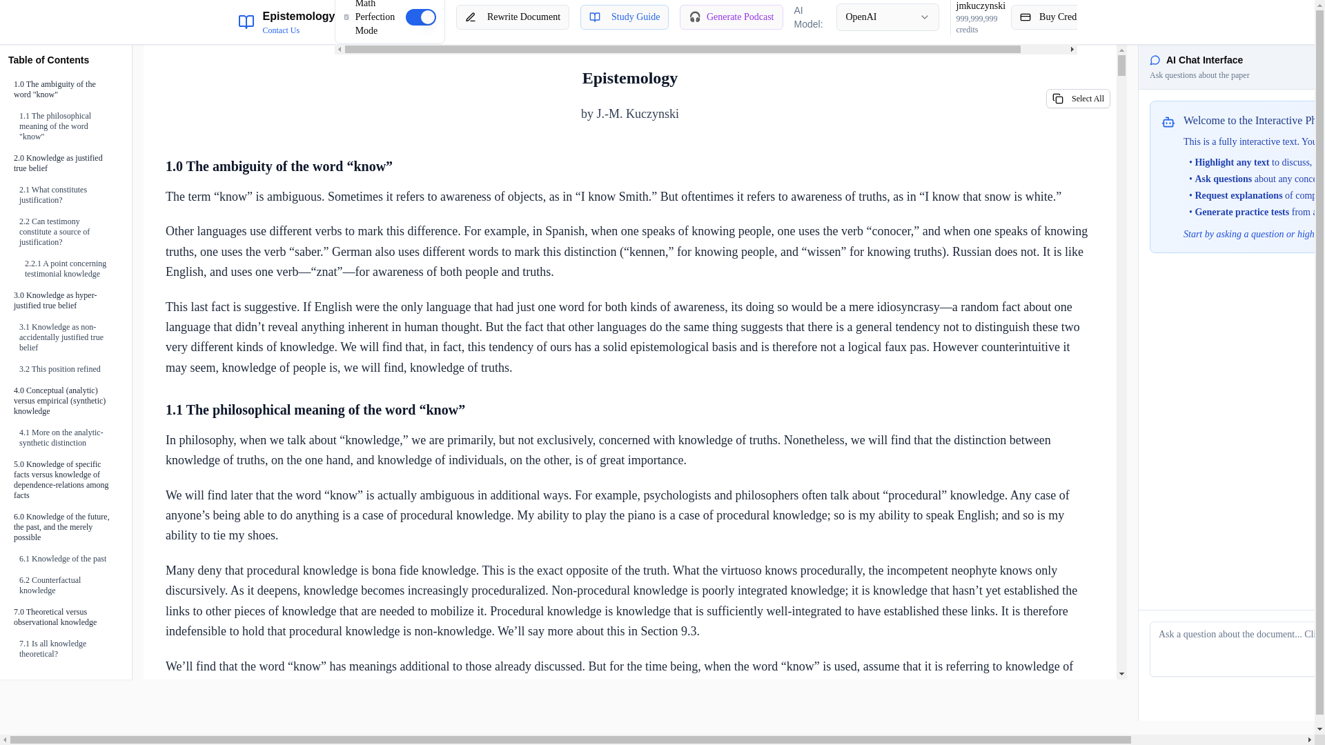website screenshot of https://epistemology101.xyz/