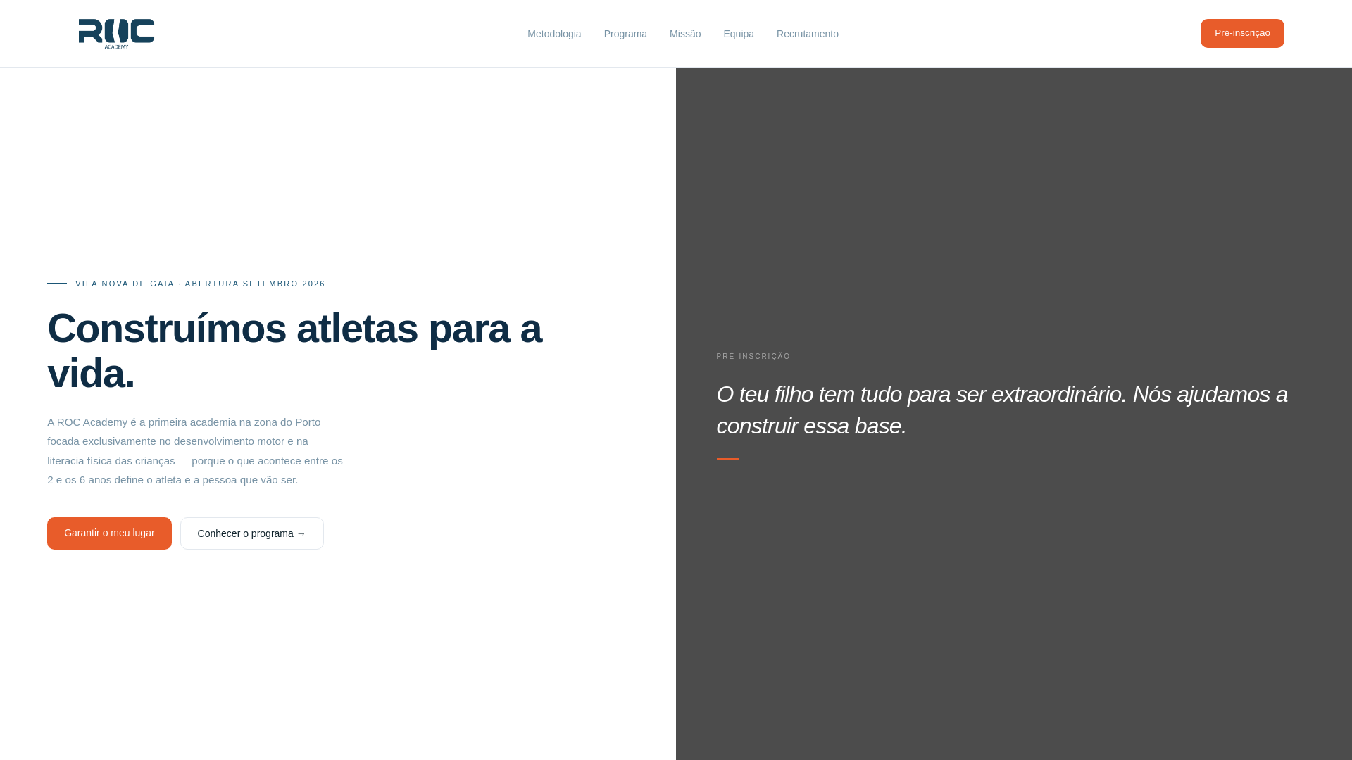 website screenshot of https://rocacademy.pt/