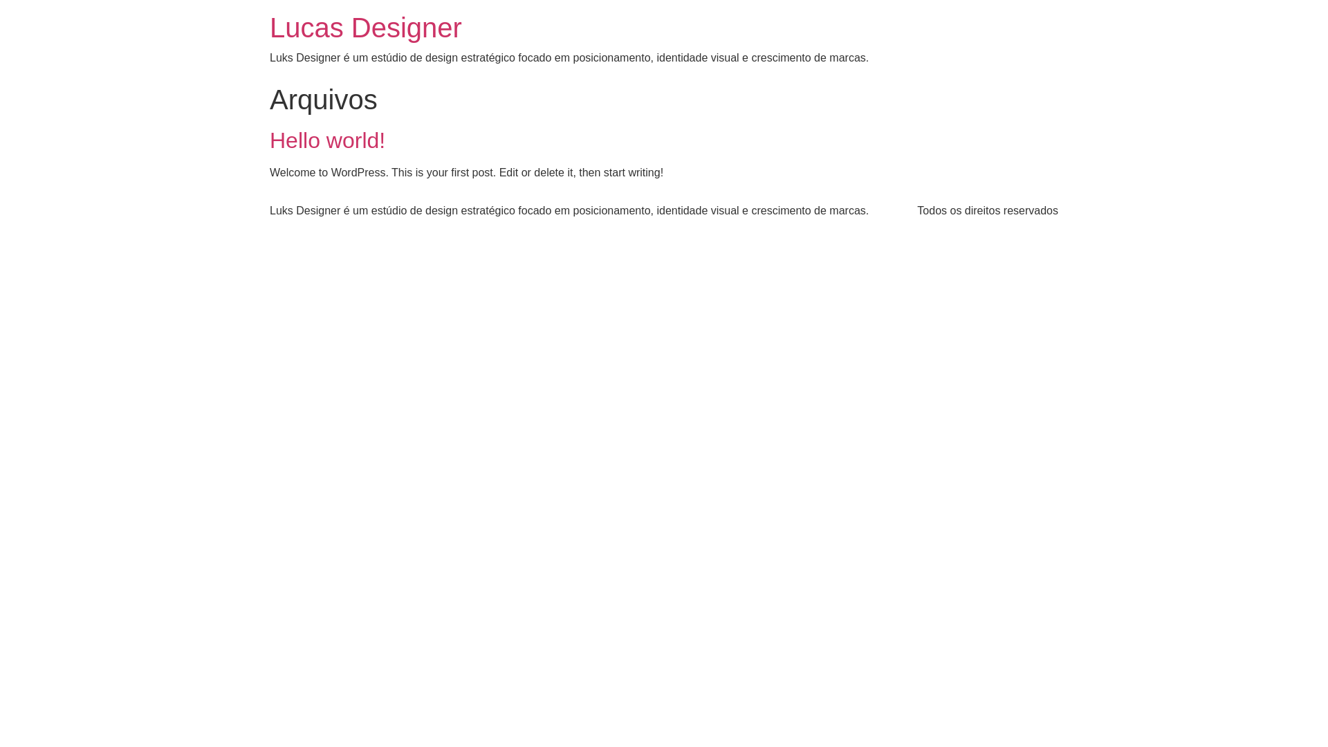 website screenshot of https://luksdesigner.com.br